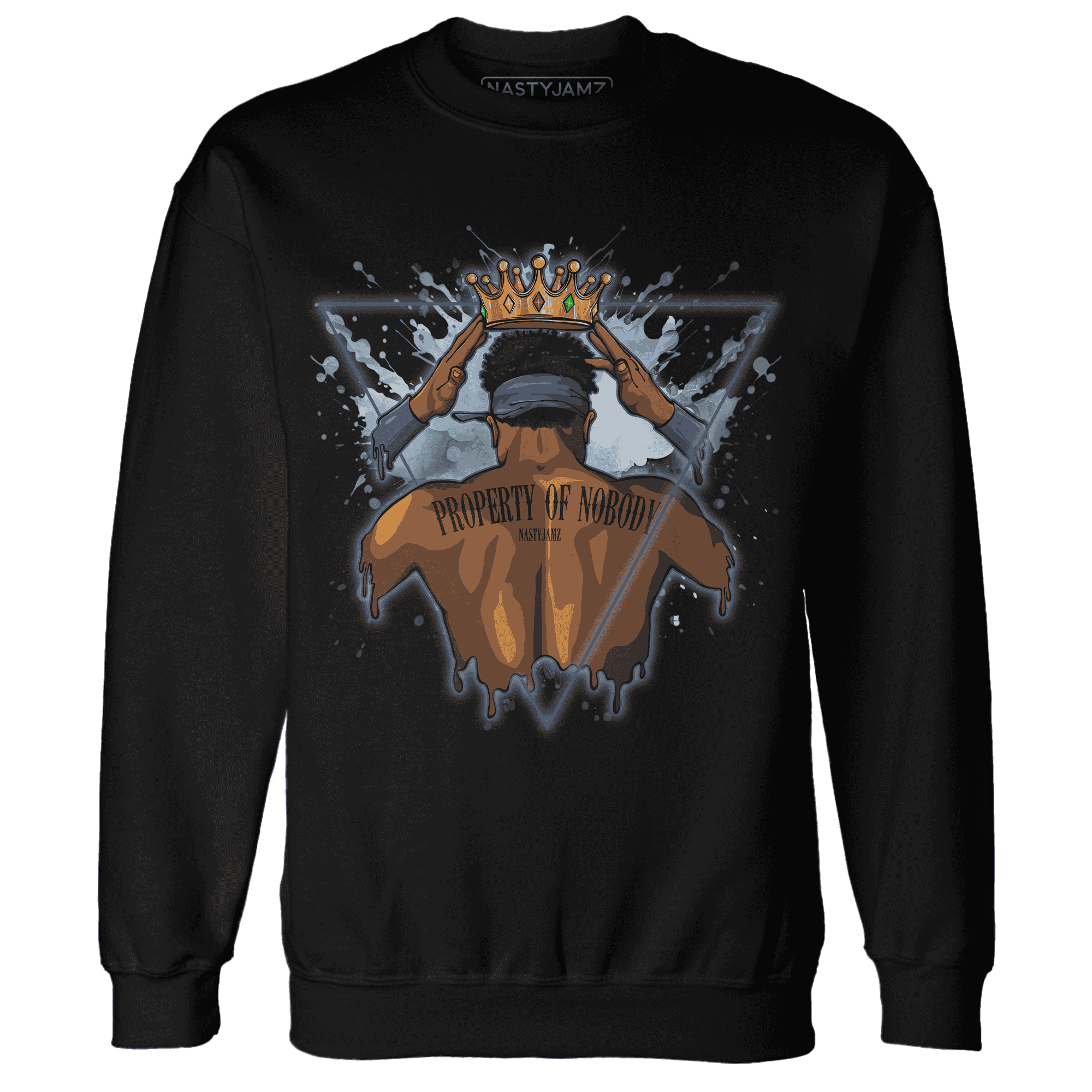 Mid Diffused Blue Grey 1s Sweatshirt Match Property Of Nobody - NastyJamz