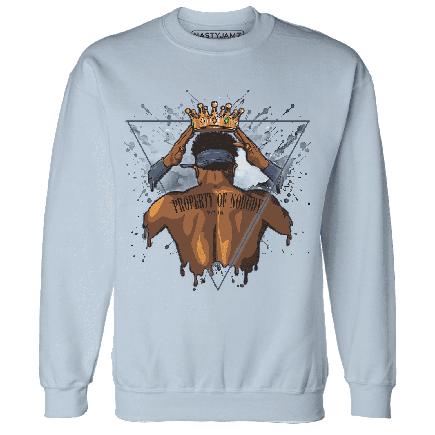 Mid Diffused Blue Grey 1s Sweatshirt Match Property Of Nobody - NastyJamz