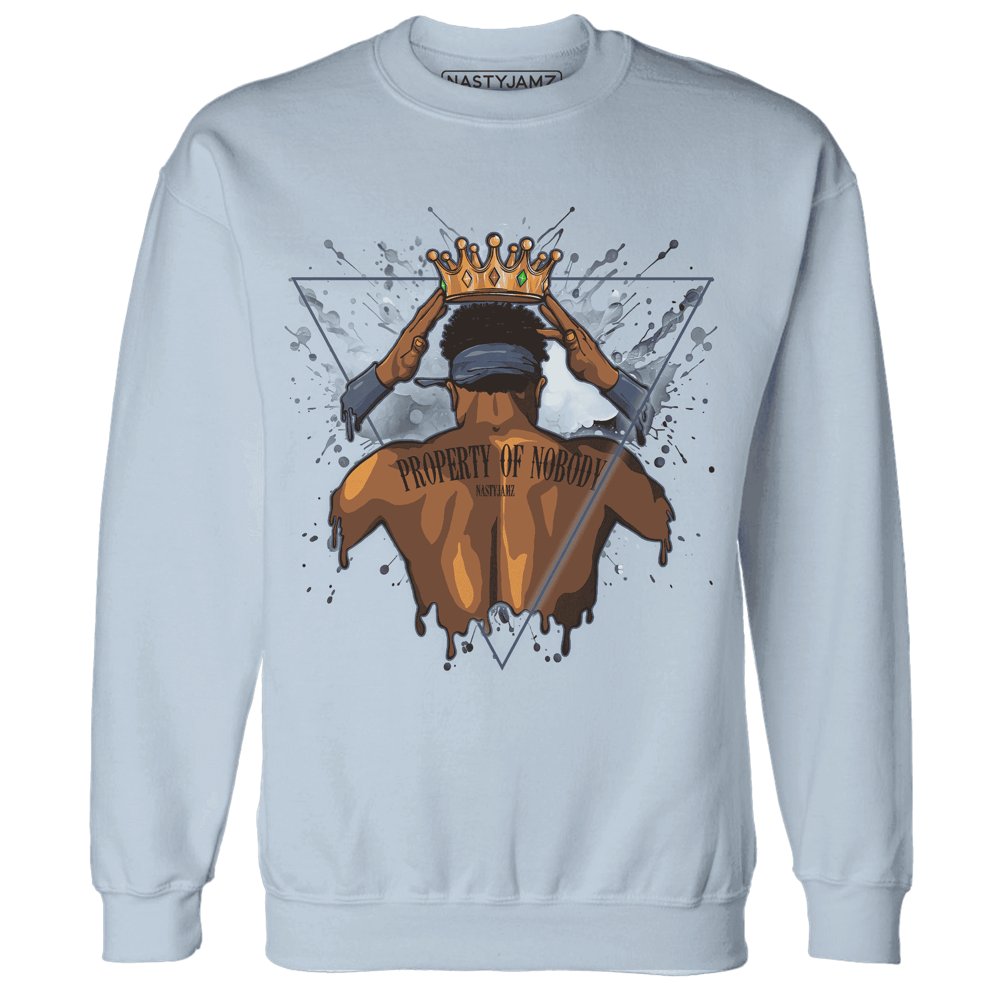 Mid Diffused Blue Grey 1s Sweatshirt Match Property Of Nobody - NastyJamz