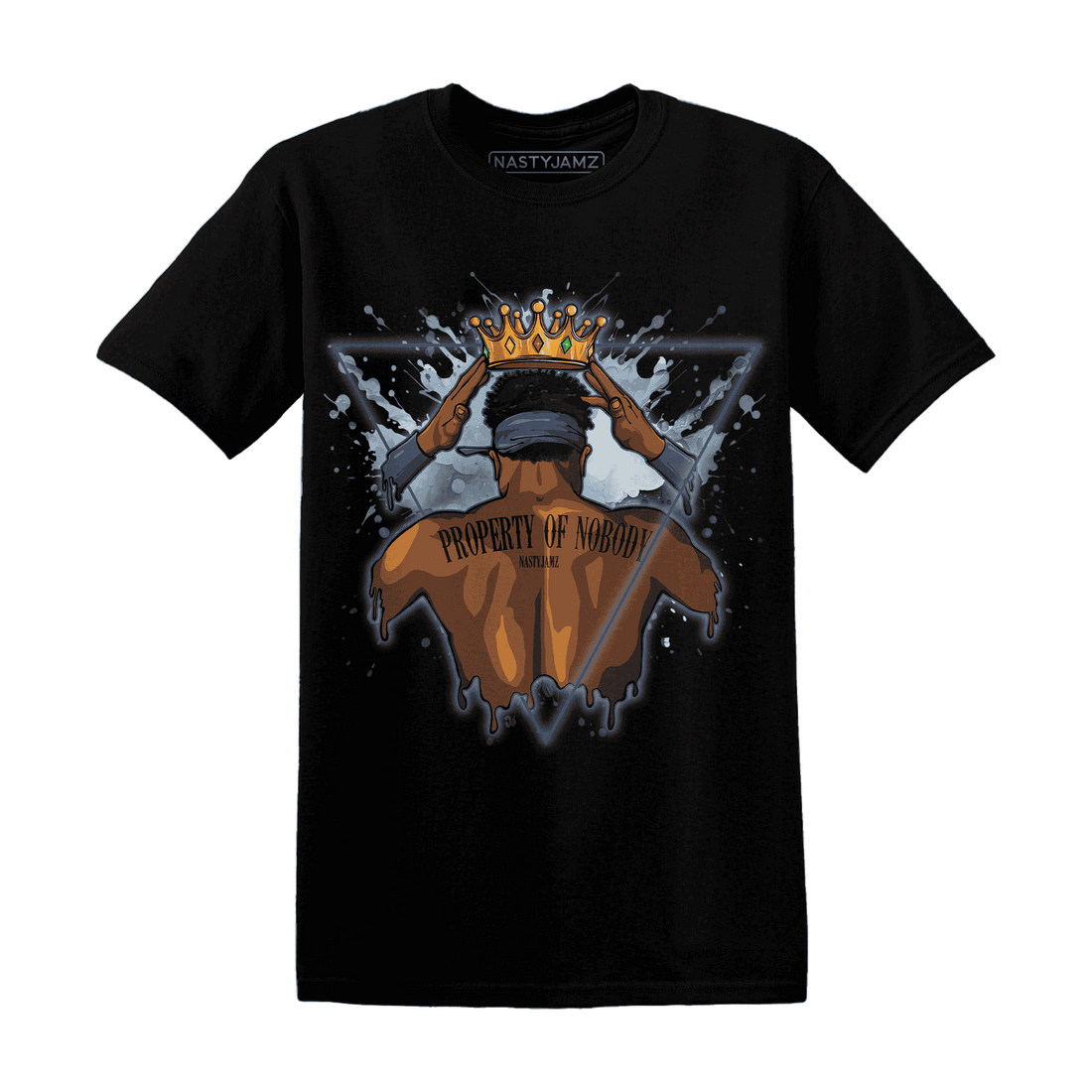 Mid Diffused Blue Grey 1s T Shirt Match Property Of Nobody - NastyJamz