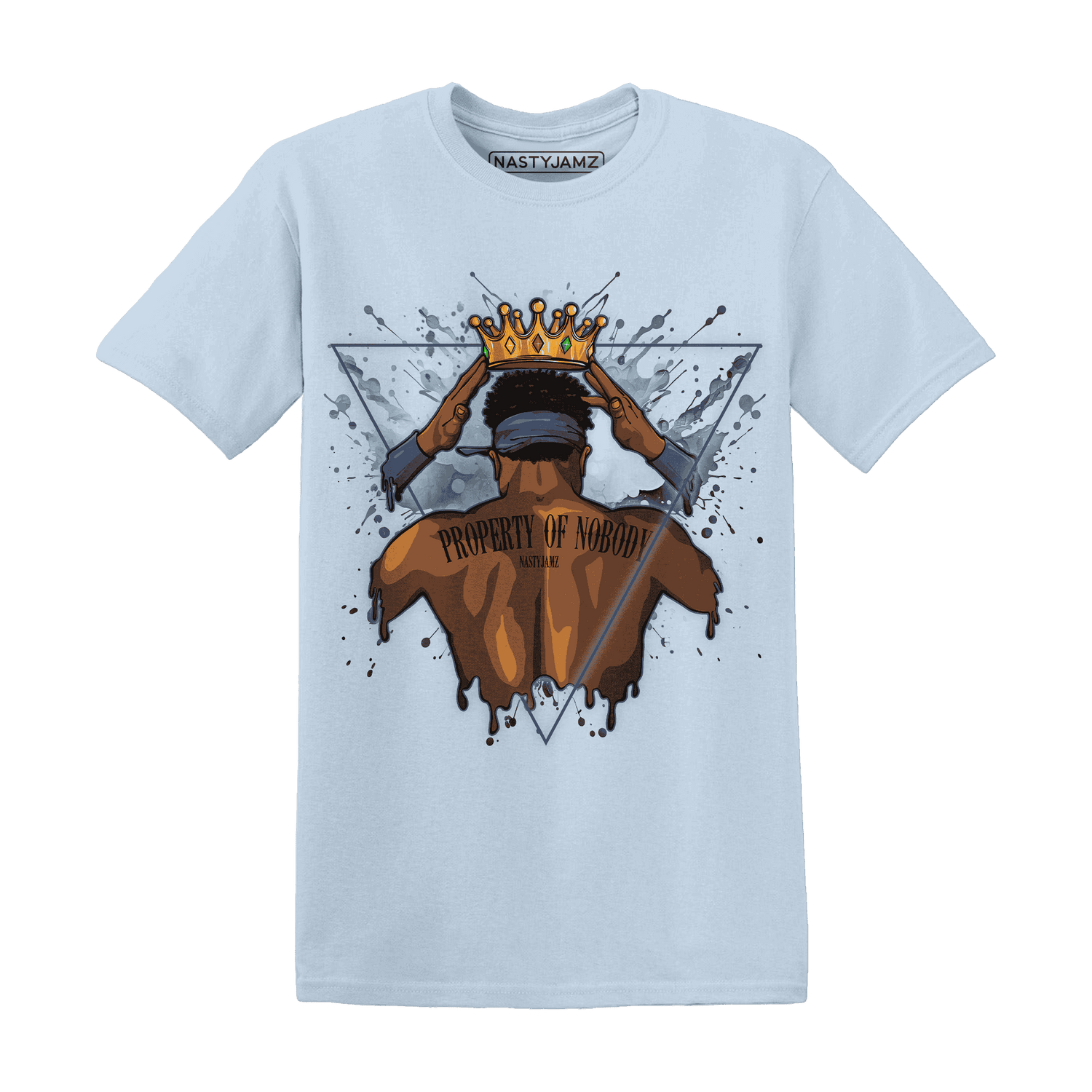 Mid Diffused Blue Grey 1s T Shirt Match Property Of Nobody - NastyJamz