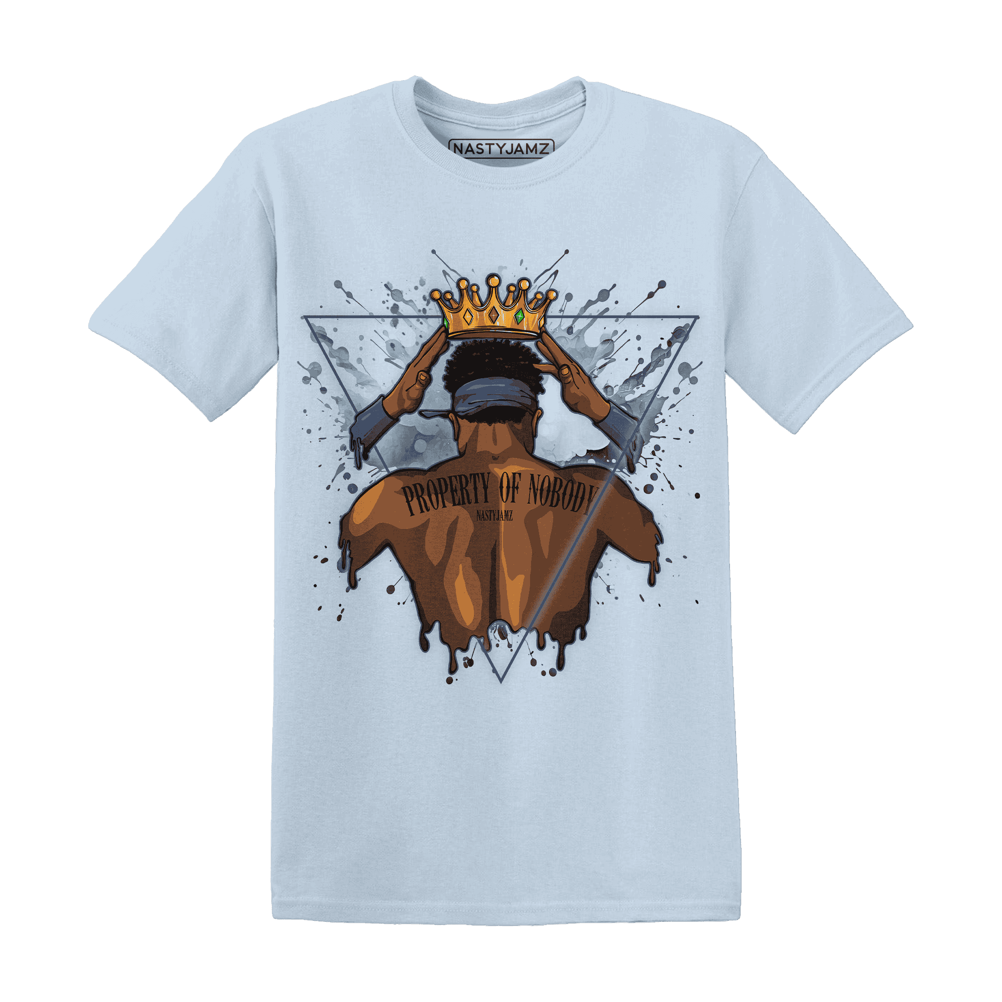 Mid Diffused Blue Grey 1s T Shirt Match Property Of Nobody - NastyJamz