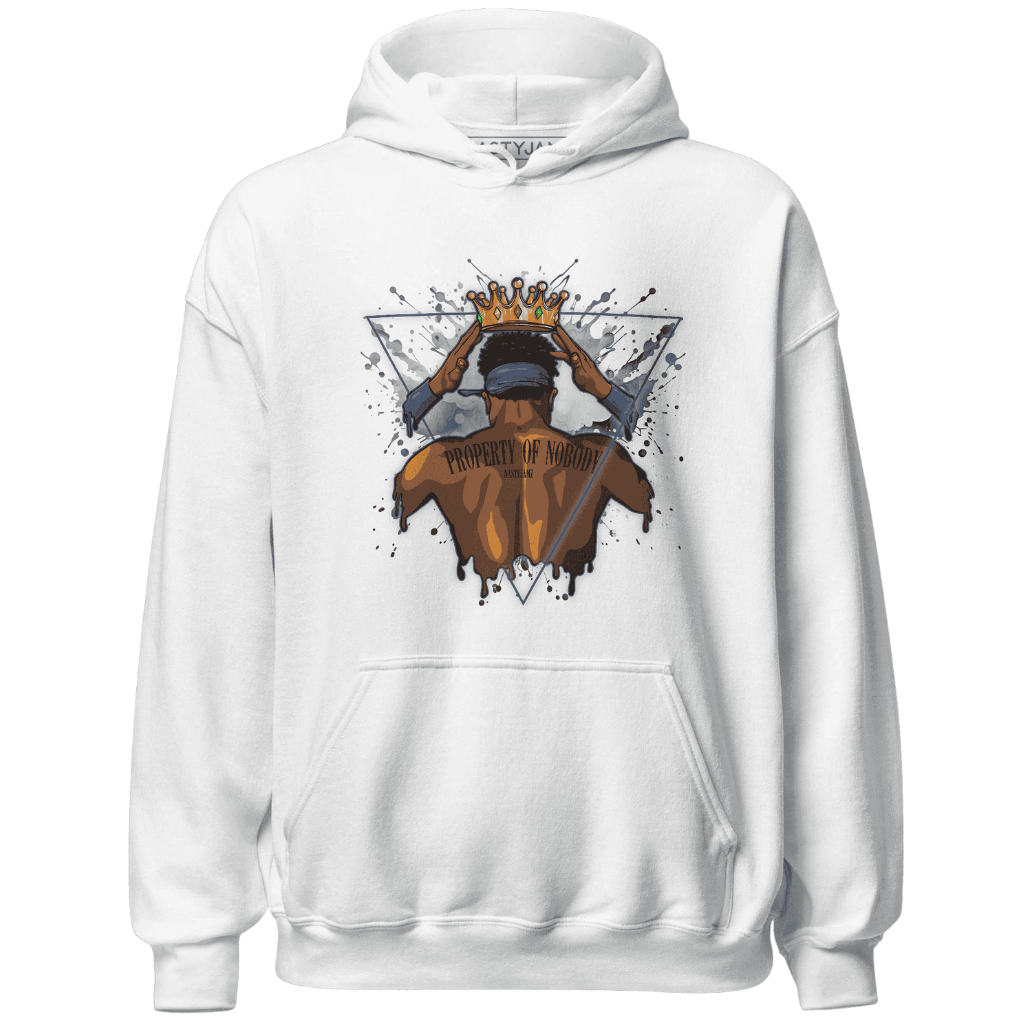 Mid Diffused Blue Grey 1s Hoodie Match Property Of Nobody - NastyJamz