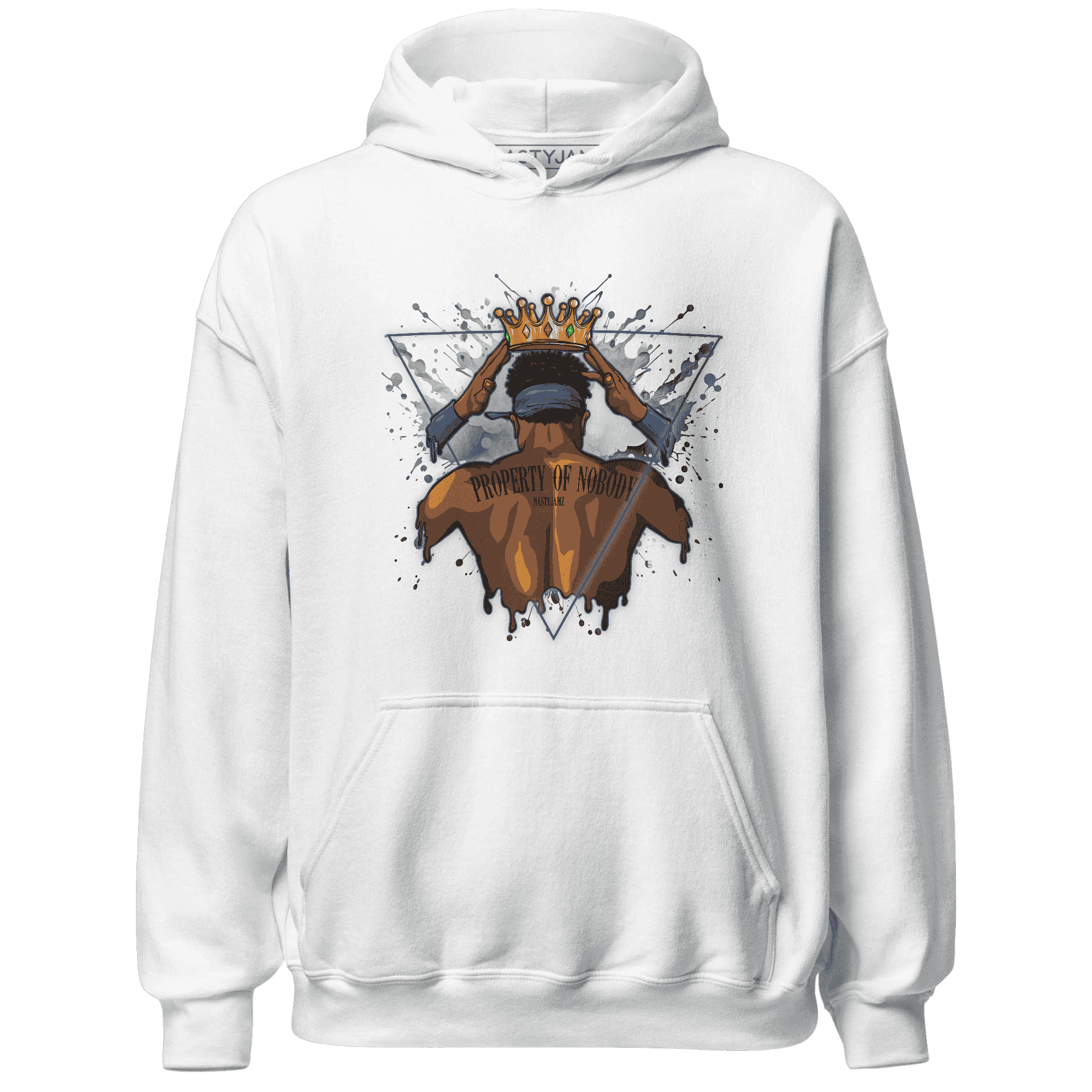 Mid Diffused Blue Grey 1s Hoodie Match Property Of Nobody - NastyJamz