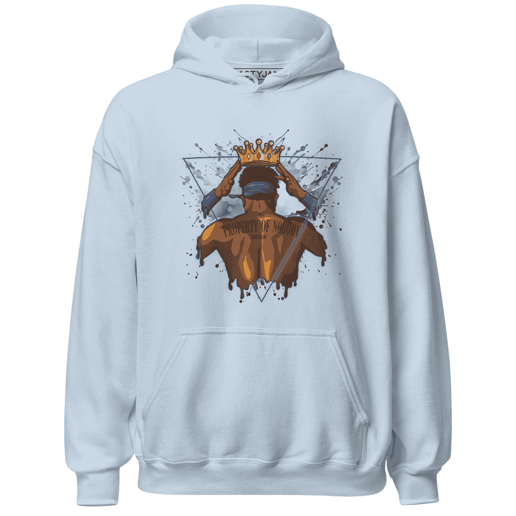 Mid Diffused Blue Grey 1s Hoodie Match Property Of Nobody - NastyJamz