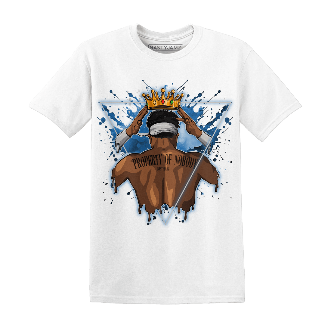 Industrial Blue 4s T Shirt Match Property Of Nobody - NastyJamz