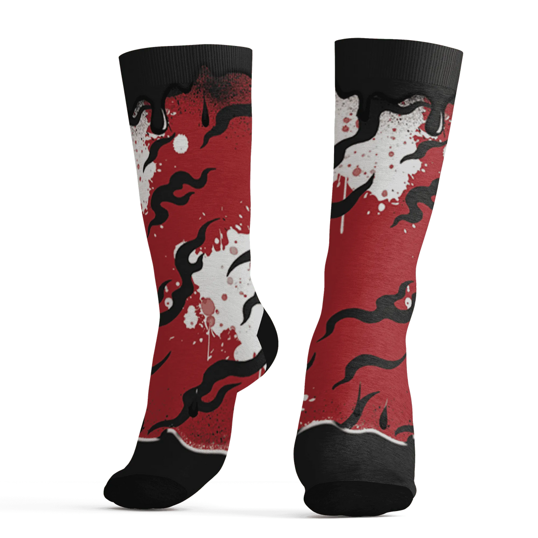 Black-Toe-Reimagined-Red-White-1s-NastyJamz-Socks-Match-Rare-Breed-3D-Drippin