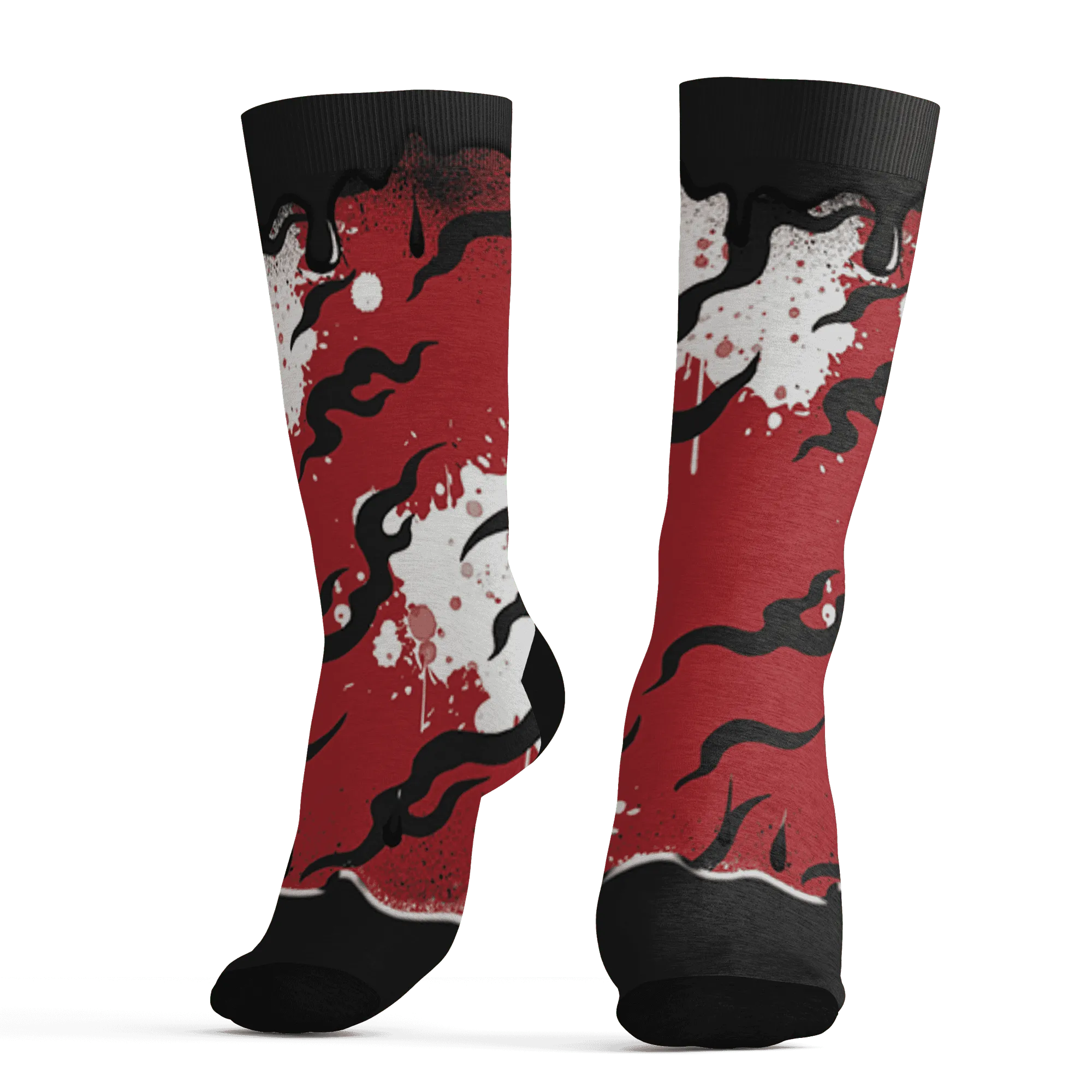 Black-Toe-Reimagined-Red-White-1s-NastyJamz-Socks-Match-Rare-Breed-3D-Drippin