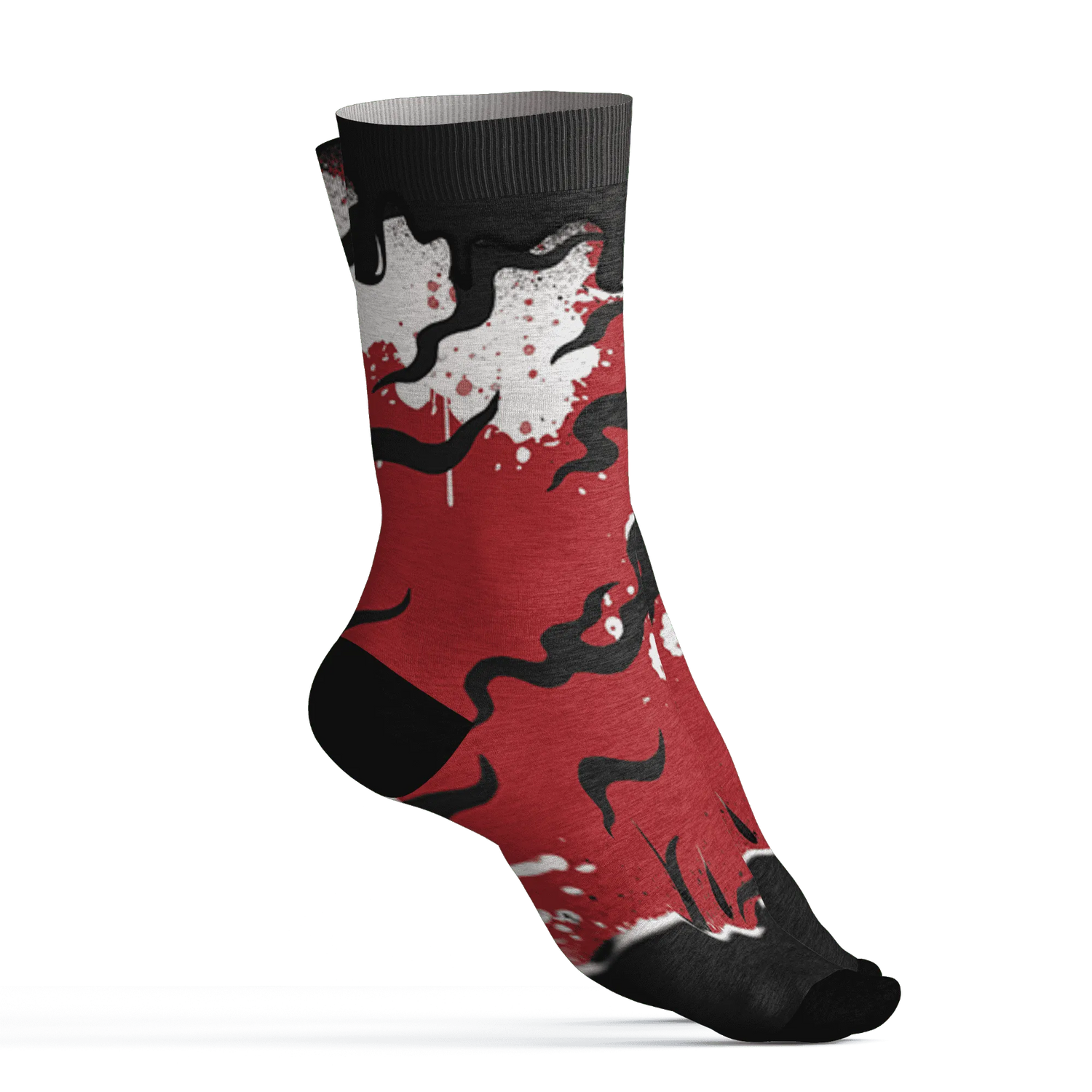 Black-Toe-Reimagined-Red-White-1s-NastyJamz-Socks-Match-Rare-Breed-3D-Drippin
