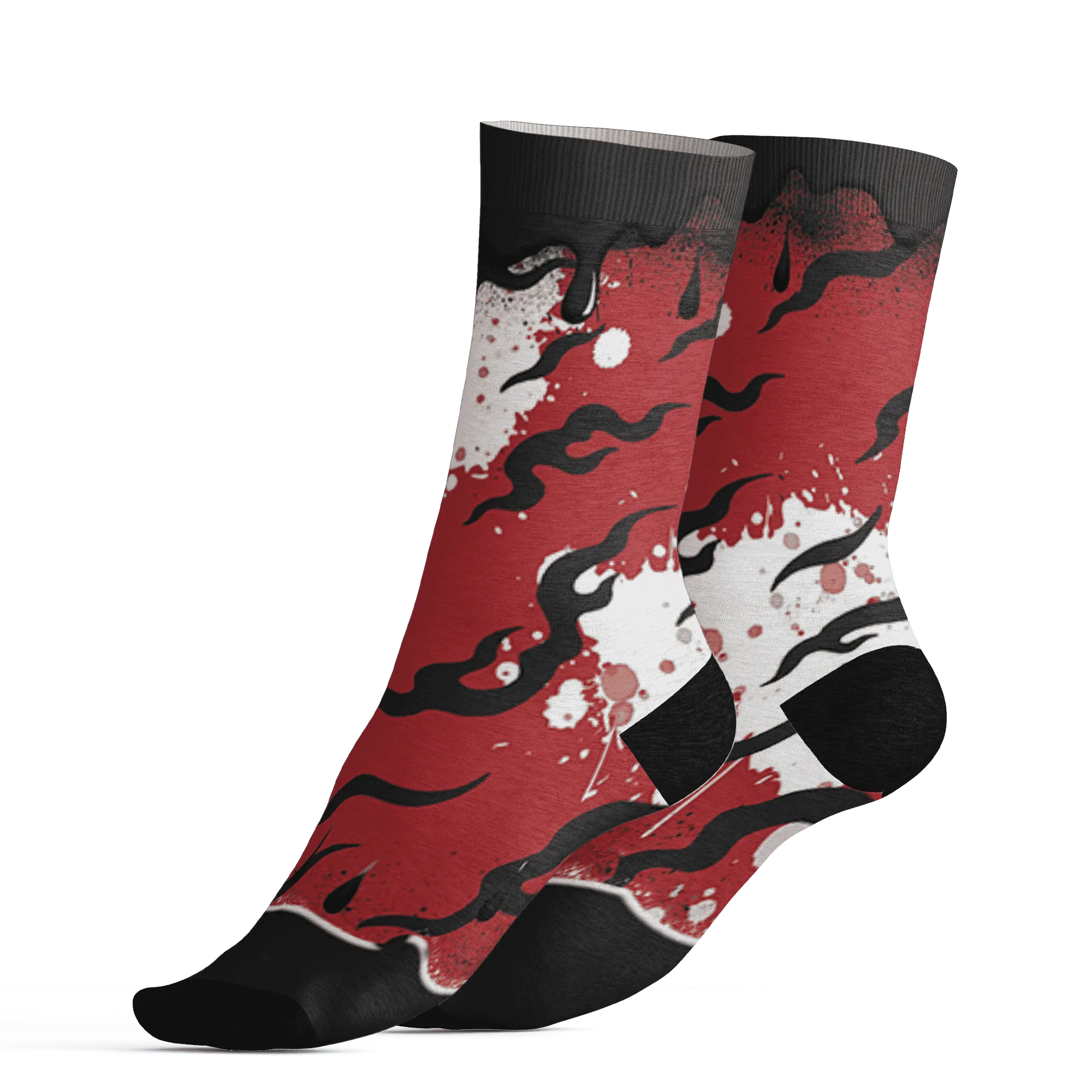 Black-Toe-Reimagined-Red-White-1s-NastyJamz-Socks-Match-Rare-Breed-3D-Drippin