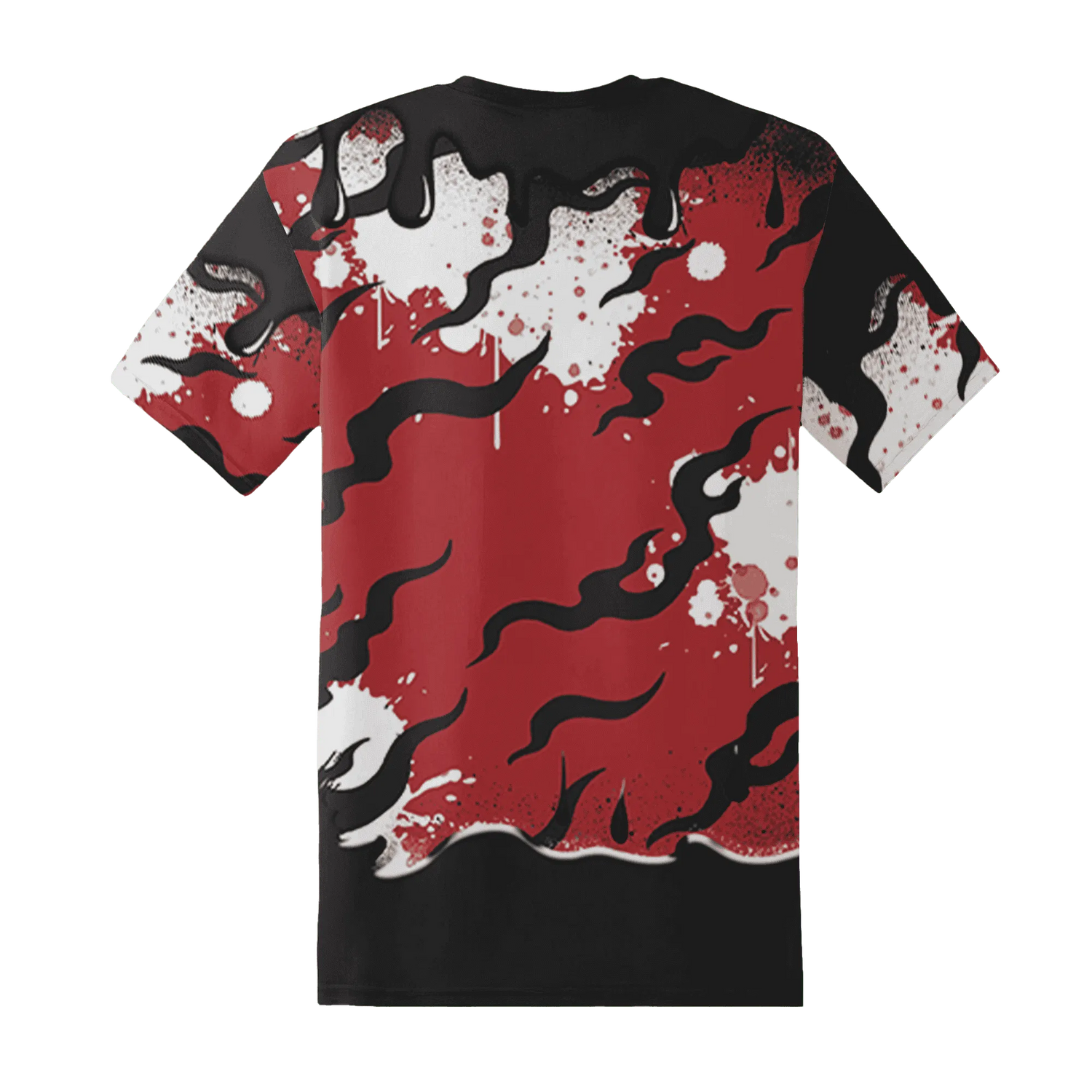 Black-Toe-Reimagined-Red-White-1s-NastyJamz-T-Shirt-Match-Rare-Breed-3D-Drippin