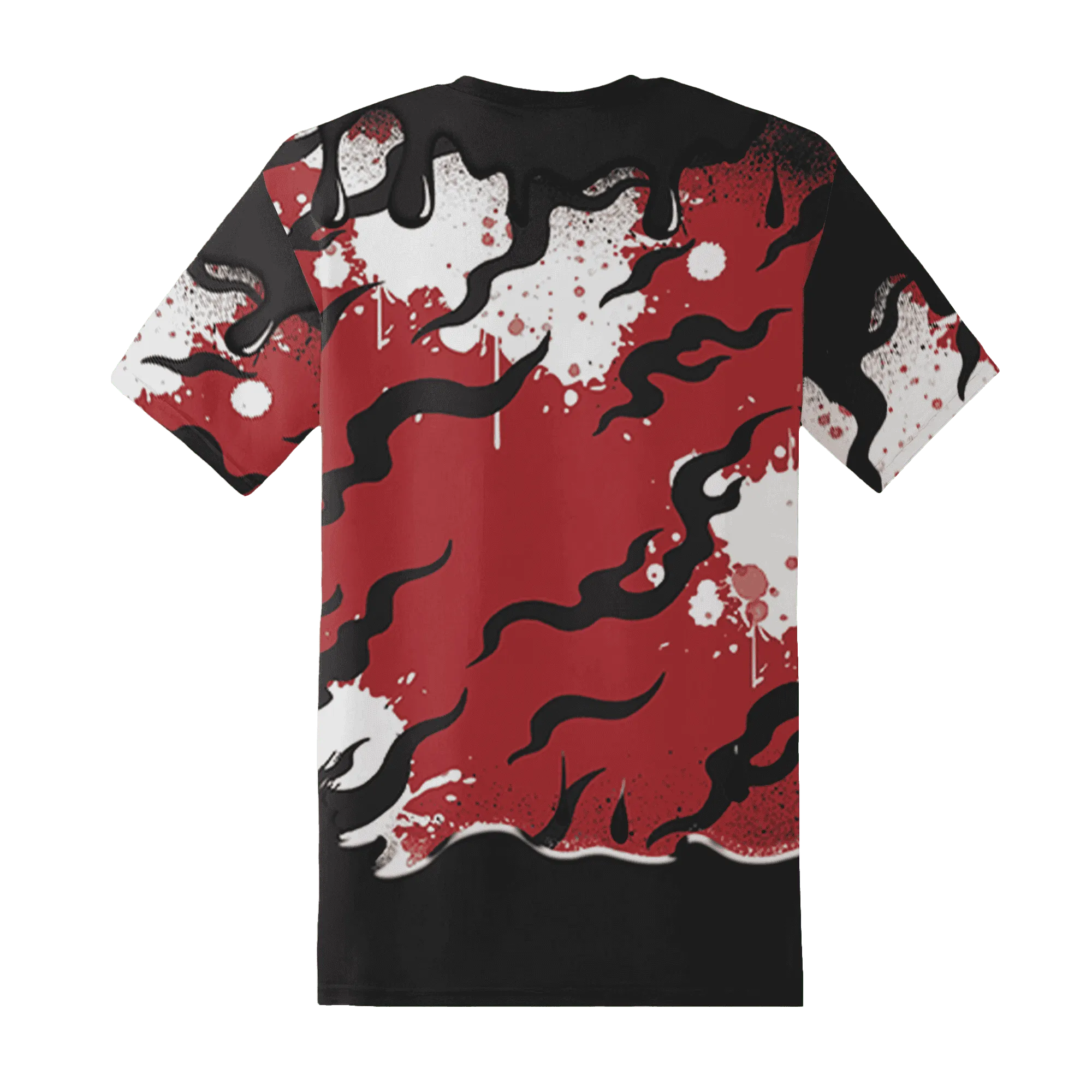 Black-Toe-Reimagined-Red-White-1s-NastyJamz-T-Shirt-Match-Rare-Breed-3D-Drippin