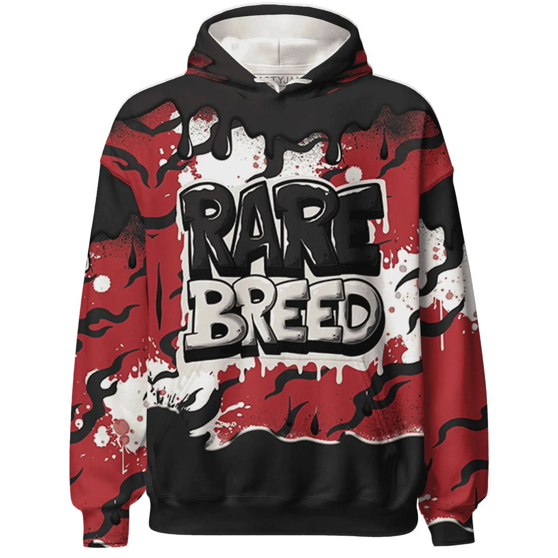 Black-Toe-Reimagined-Red-White-1s-NastyJamz-Hoodie-Match-Rare-Breed-3D-Drippin