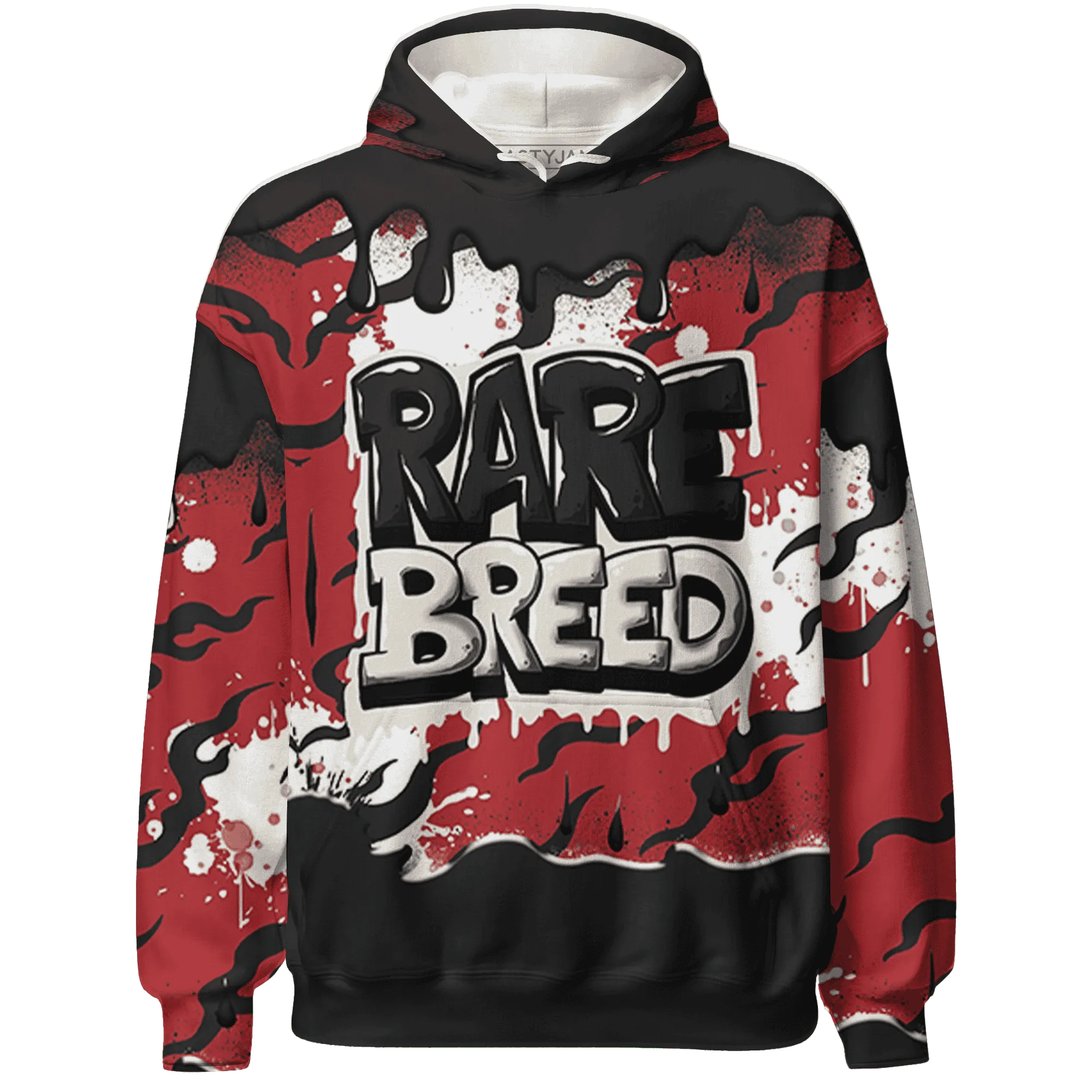 Black-Toe-Reimagined-Red-White-1s-NastyJamz-Hoodie-Match-Rare-Breed-3D-Drippin