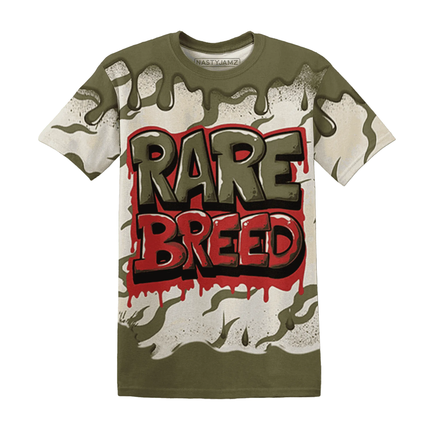 Medium-Olive-1s-T-Shirt-Match-Rare-Breed-3D-Drippin