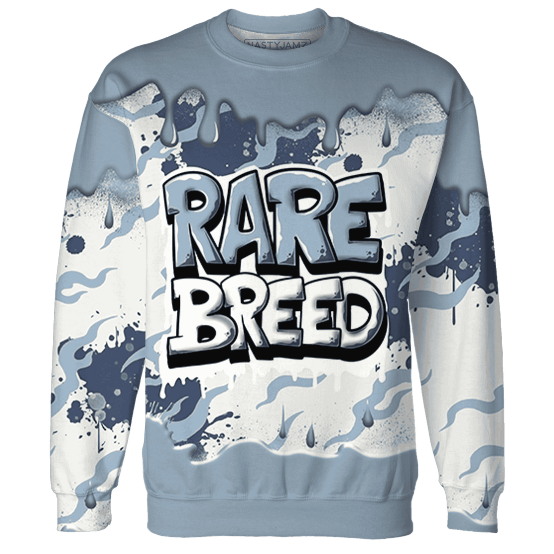 Mid Diffused Blue Grey 1s Sweatshirt Match Rare Breed 3D All-Over Print Drippin - NastyJamz