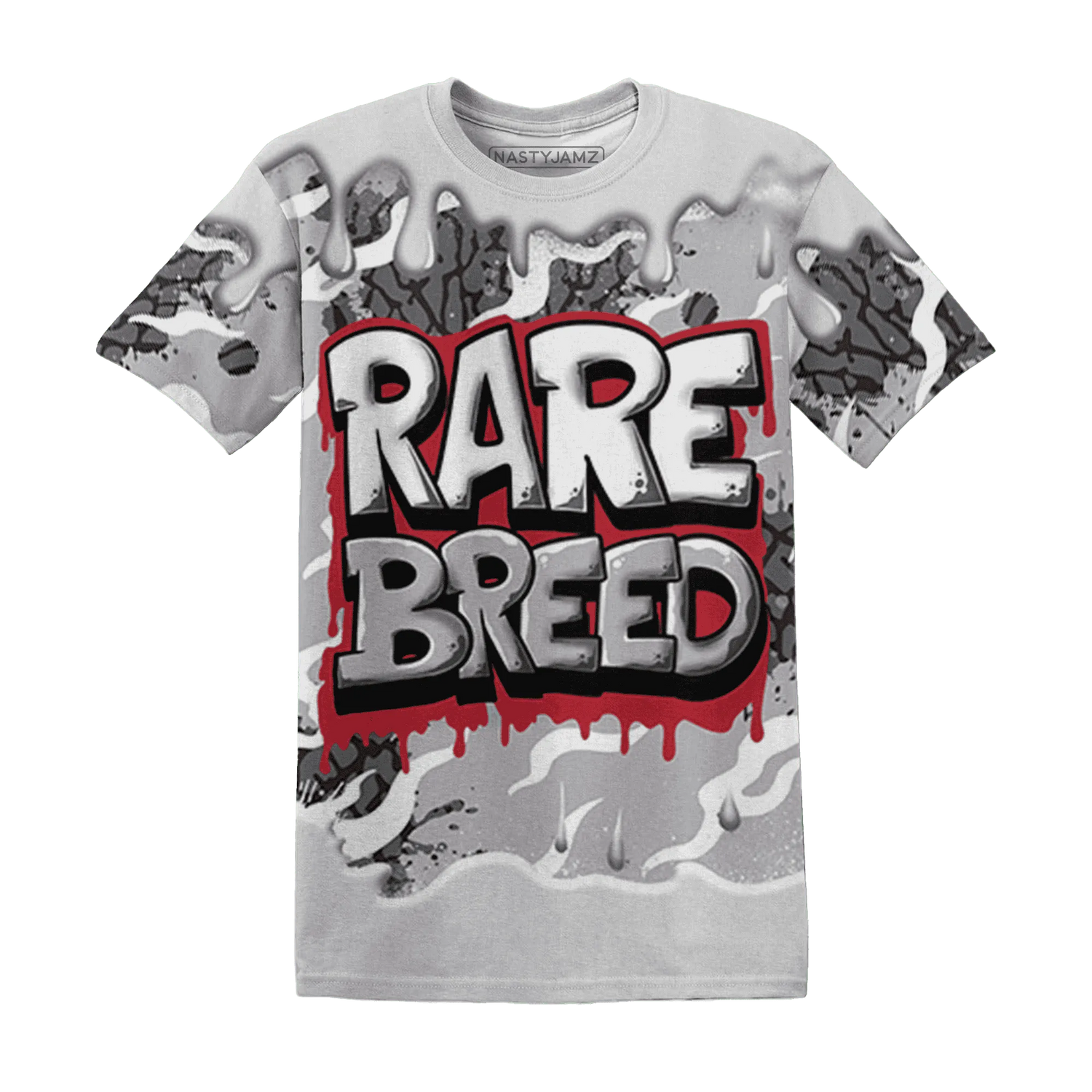 Cement-Grey-3s-T-Shirt-Match-Rare-Breed-3D-Drippin