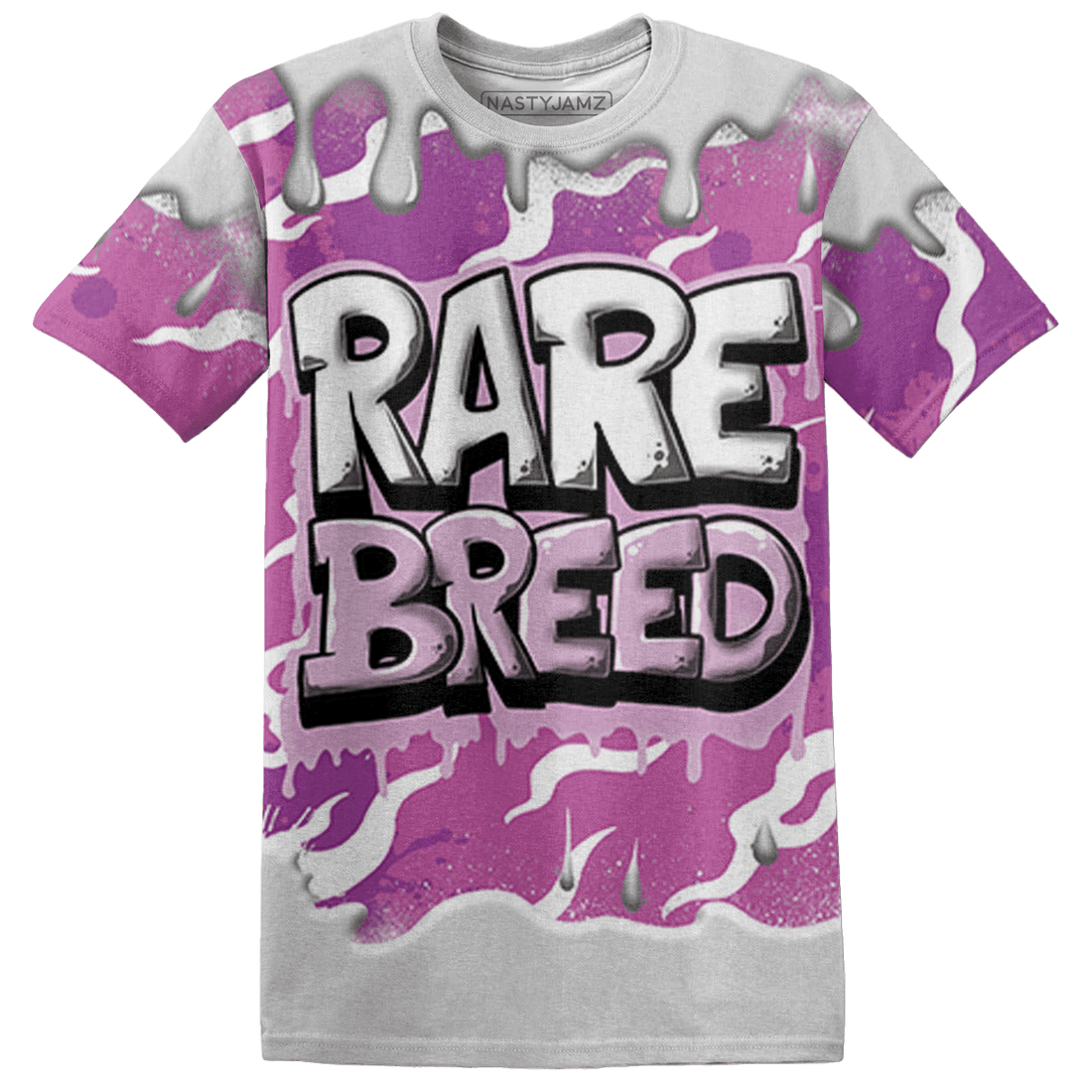 GS Hyper Violet 4s T Shirt Match Rare Breed 3D All-Over Print Drippin - NastyJamz