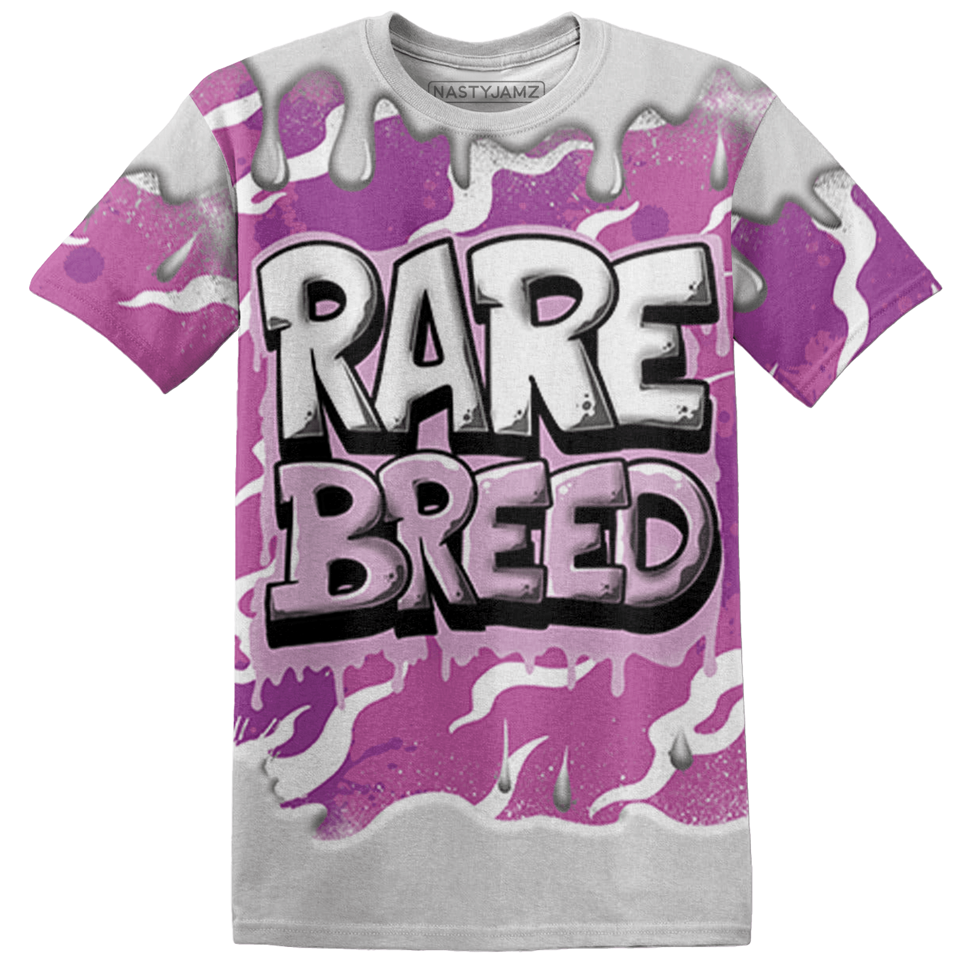 GS Hyper Violet 4s T Shirt Match Rare Breed 3D All-Over Print Drippin - NastyJamz