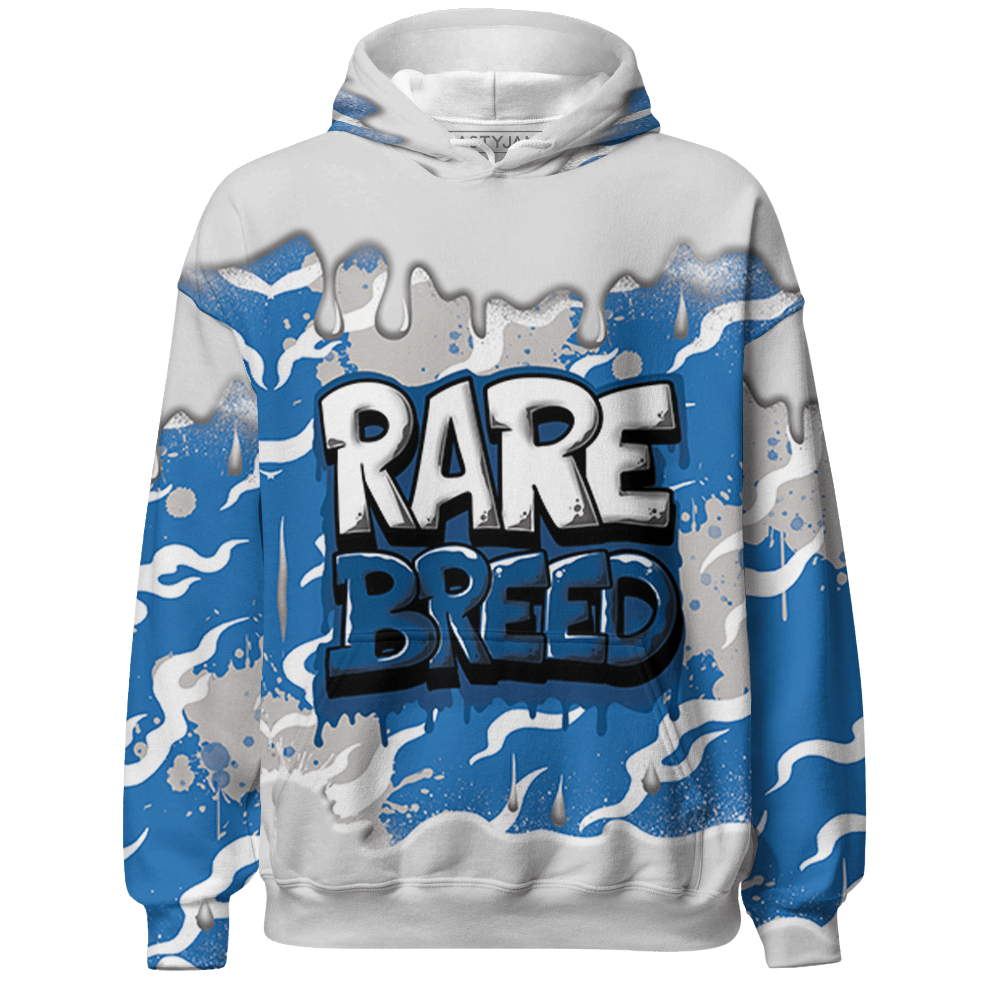 Industrial Blue 4s Hoodie Match Rare Breed 3D All-Over Print Drippin - NastyJamz