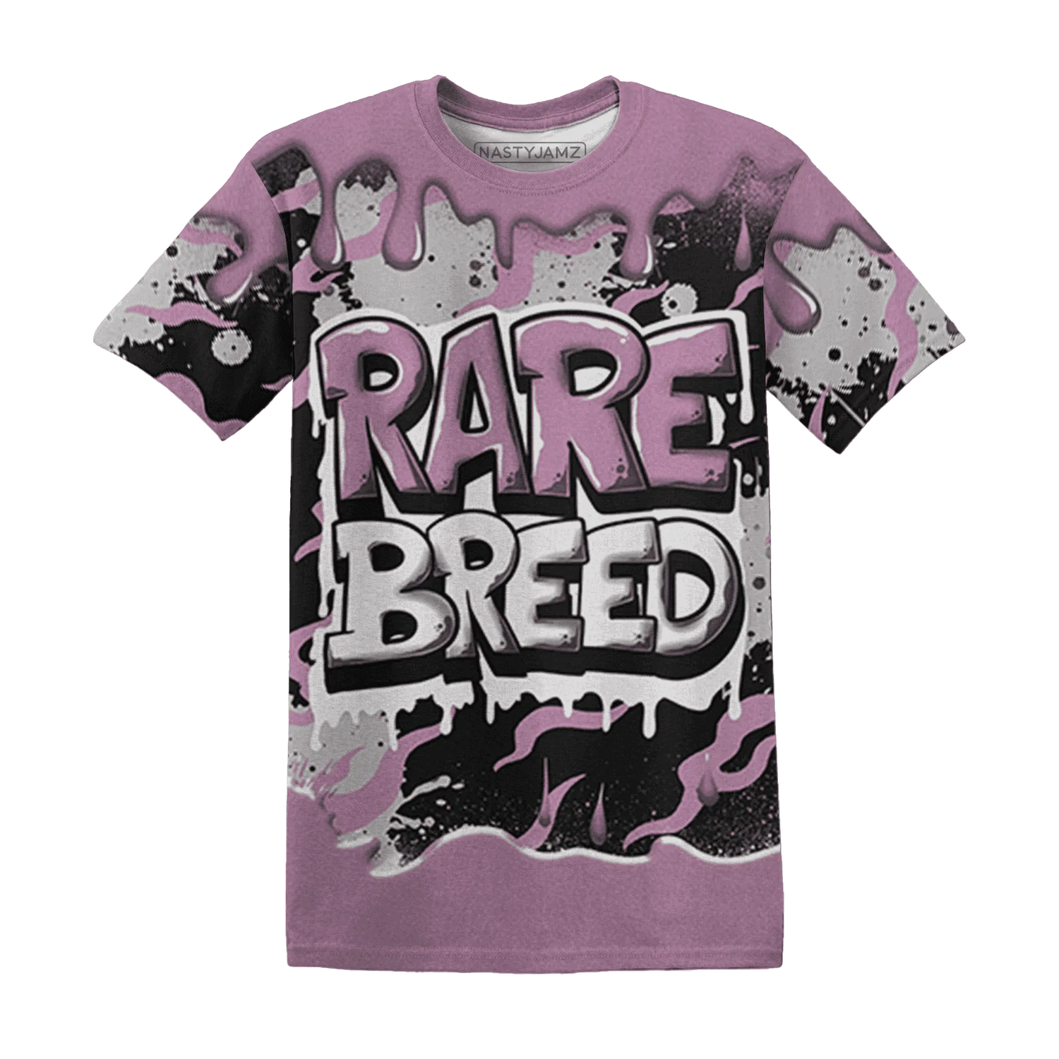 Orchid-Neutral-Grey-Black-White-4s-NastyJamz-T-Shirt-Match-Rare-Breed-3D-Drippin