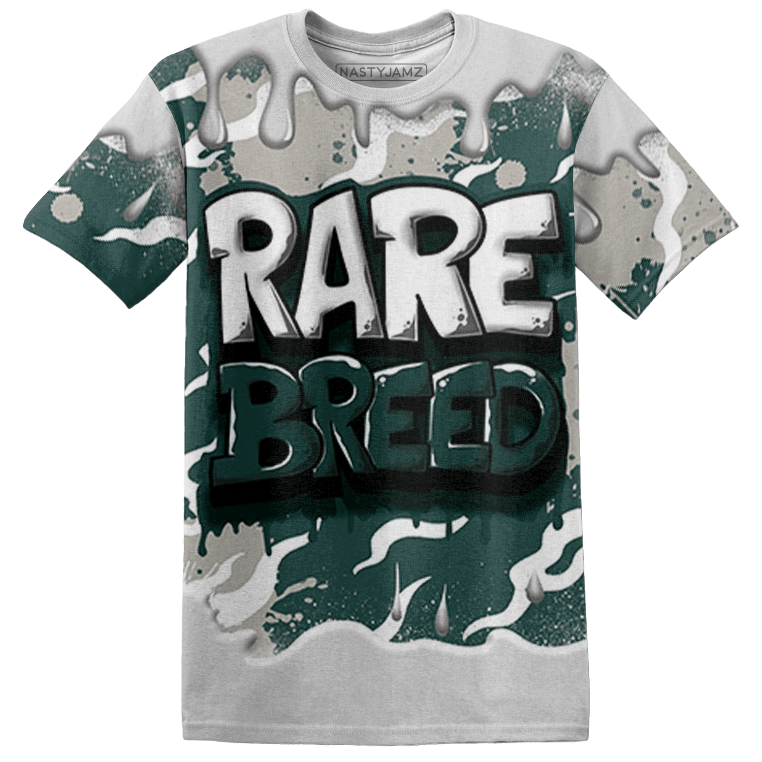 Oxidized Green 4s T Shirt Match Rare Breed 3D All-Over Print Drippin - NastyJamz