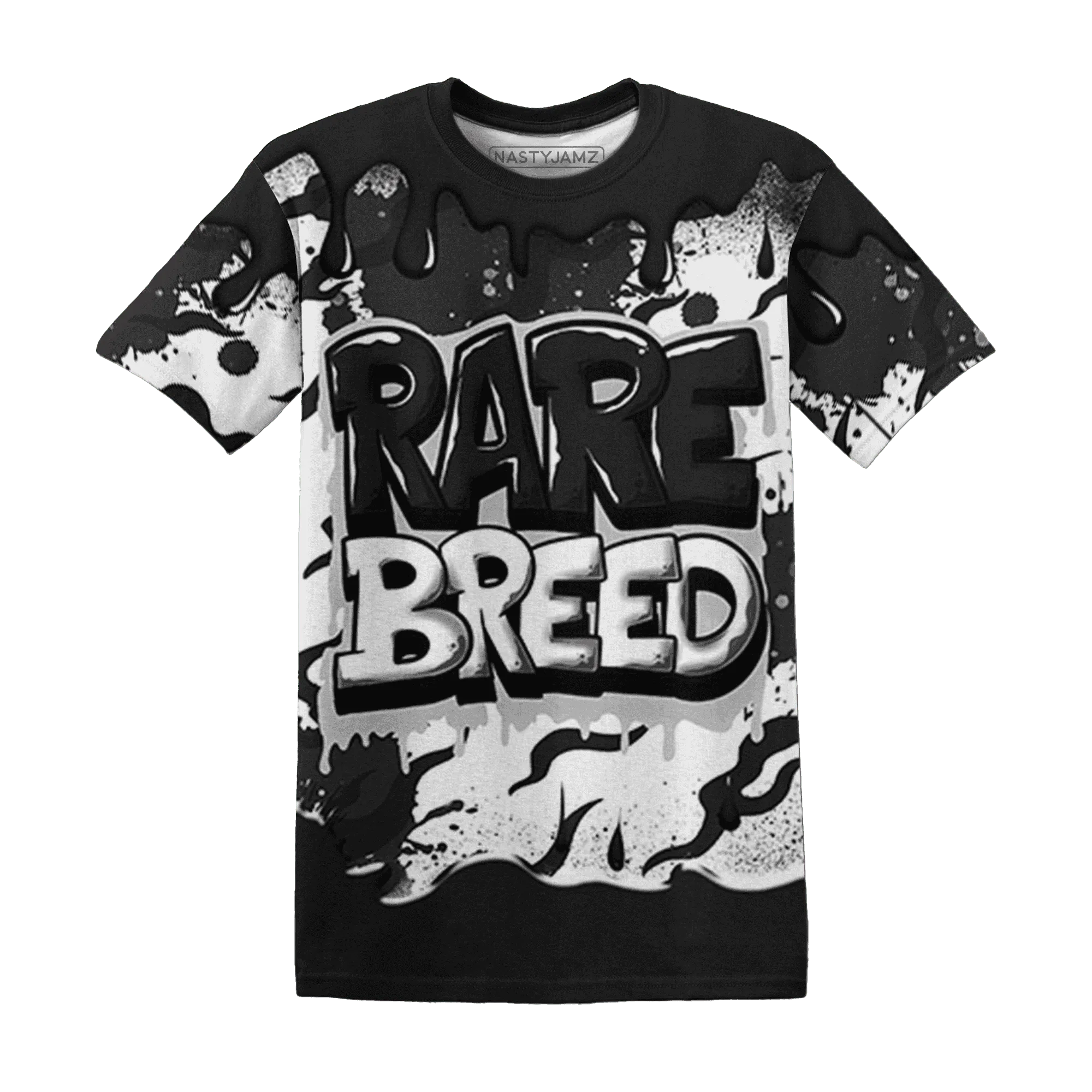 White-Thunder-4s-T-Shirt-Match-Rare-Breed-3D-Drippin