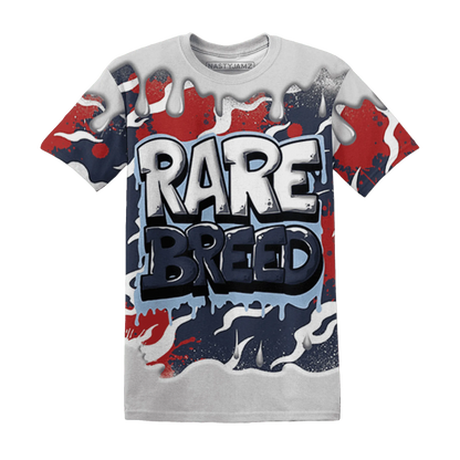 White-Navy-6s-T-Shirt-Match-Rare-Breed-3D-Drippin