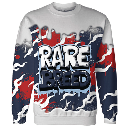 White-Navy-6s-Sweatshirt-Match-Rare-Breed-3D-Drippin
