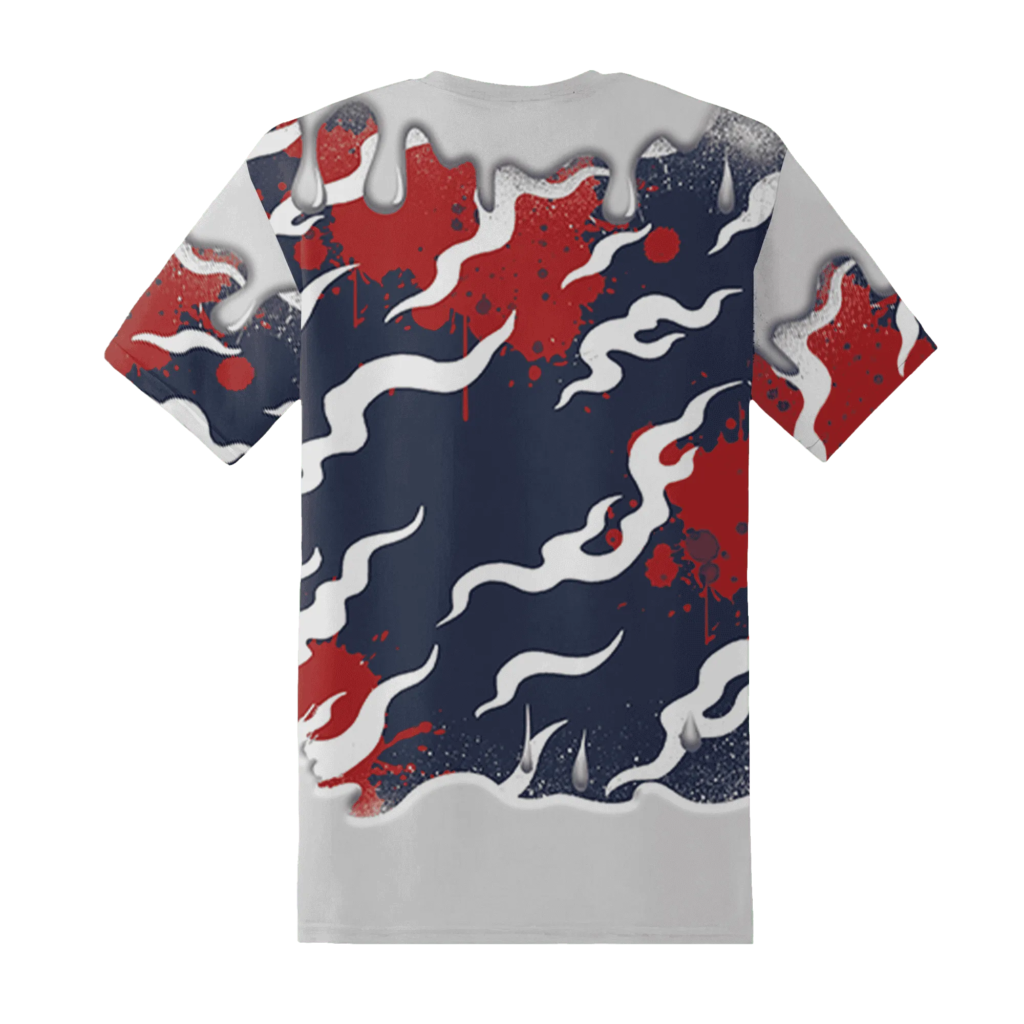 White-Navy-6s-T-Shirt-Match-Rare-Breed-3D-Drippin