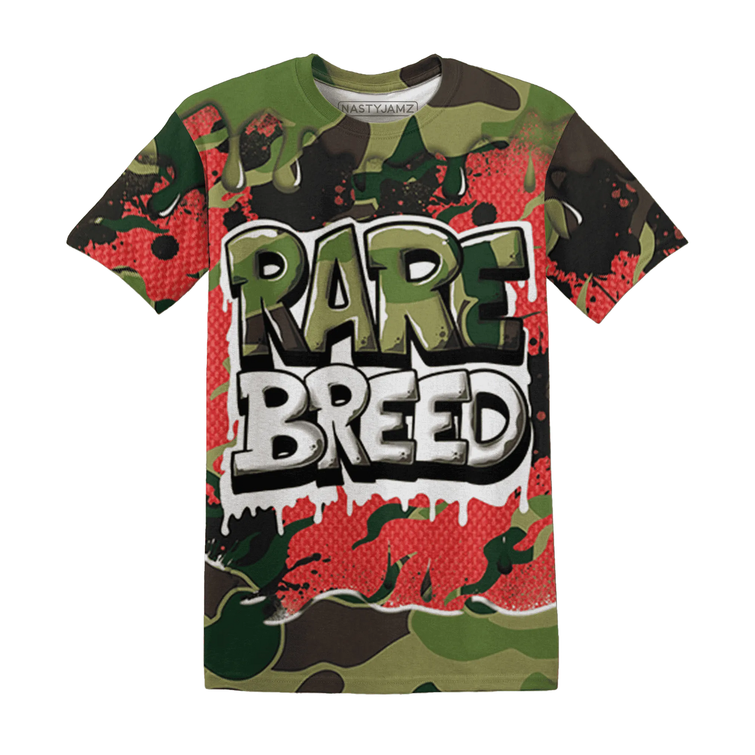 AM-90-Dark-Sage-Solar-Red-NastyJamz-T-Shirt-Match-Rare-Breed-3D-Drippin