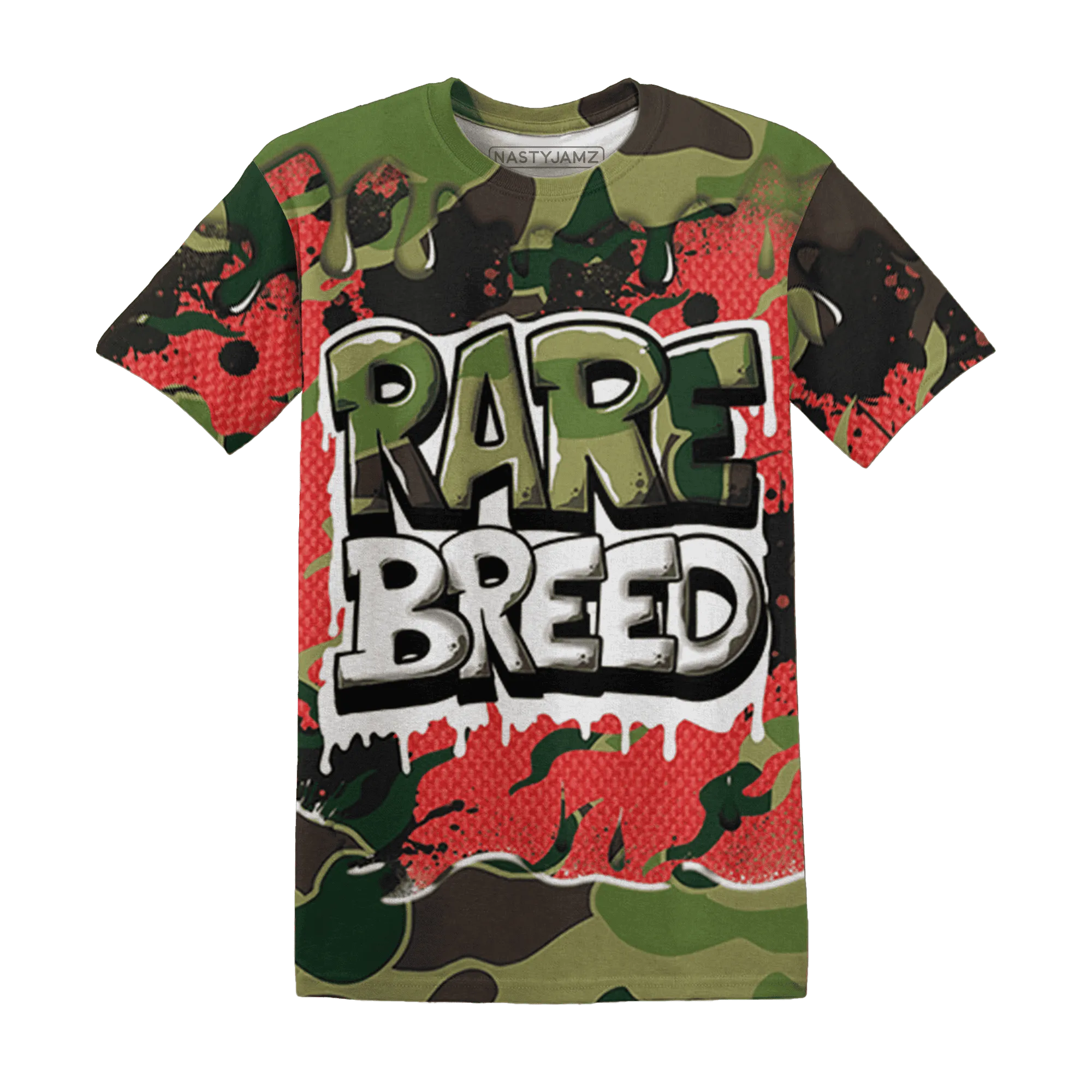 AM-90-Dark-Sage-Solar-Red-NastyJamz-T-Shirt-Match-Rare-Breed-3D-Drippin