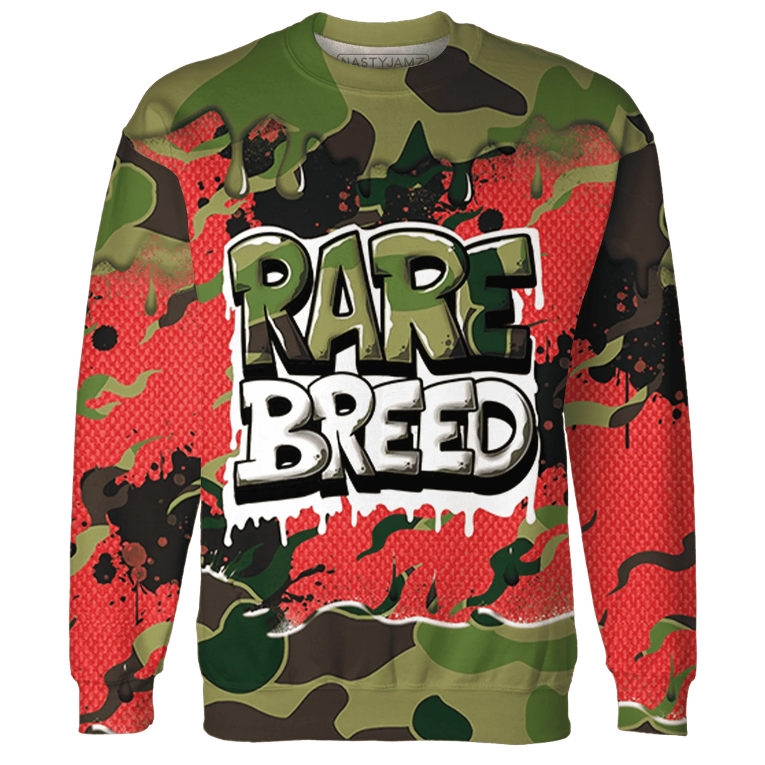 AM-90-Dark-Sage-Solar-Red-NastyJamz-Sweatshirt-Match-Rare-Breed-3D-Drippin