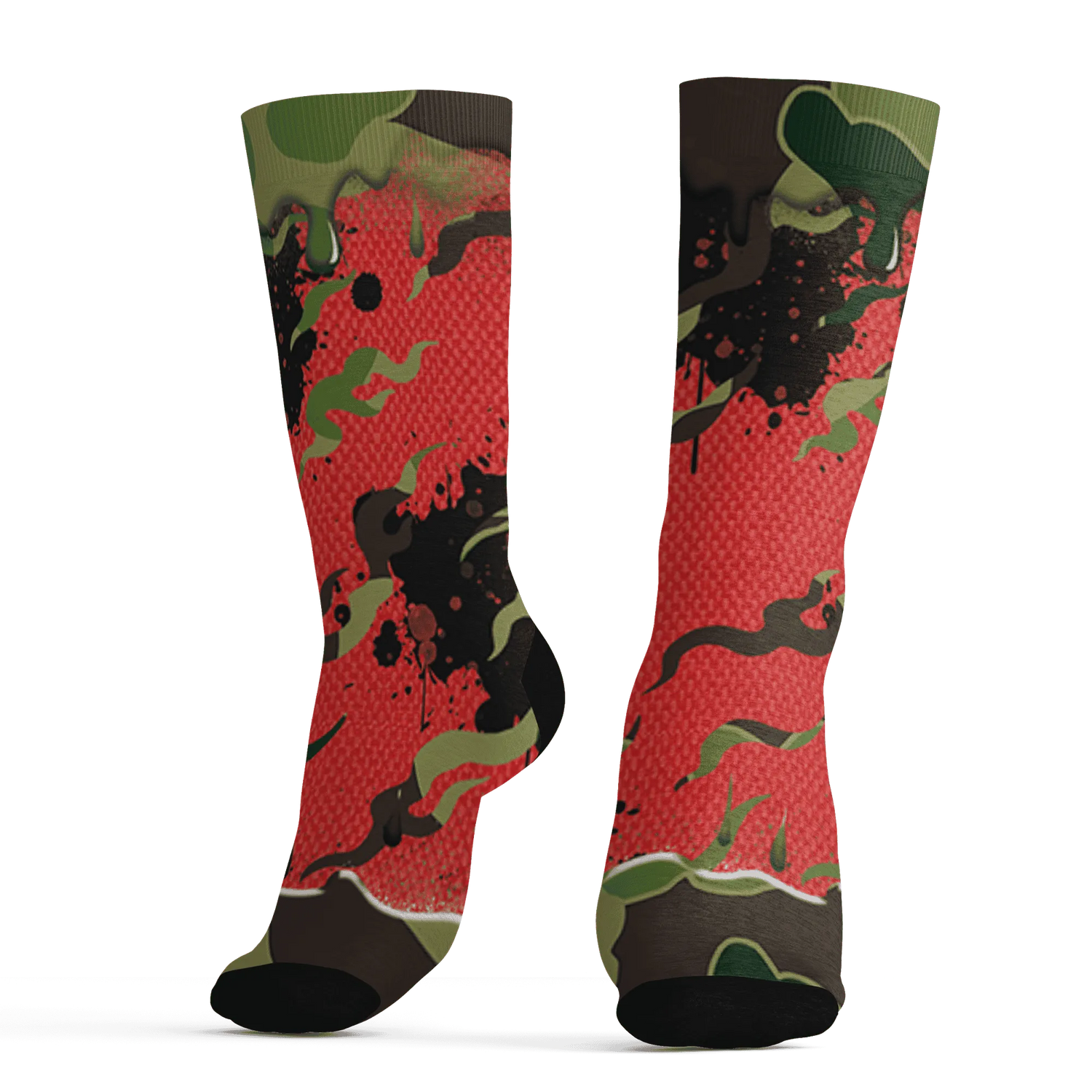 AM-90-Dark-Sage-Solar-Red-NastyJamz-Socks-Match-Rare-Breed-3D-Drippin