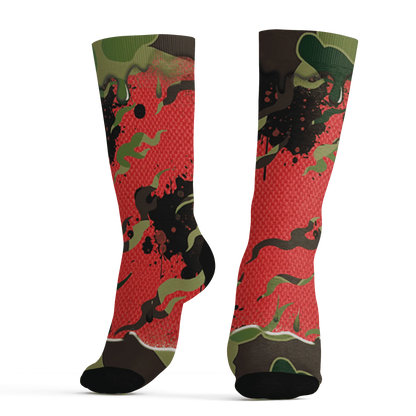 AM-90-Dark-Sage-Solar-Red-NastyJamz-Socks-Match-Rare-Breed-3D-Drippin
