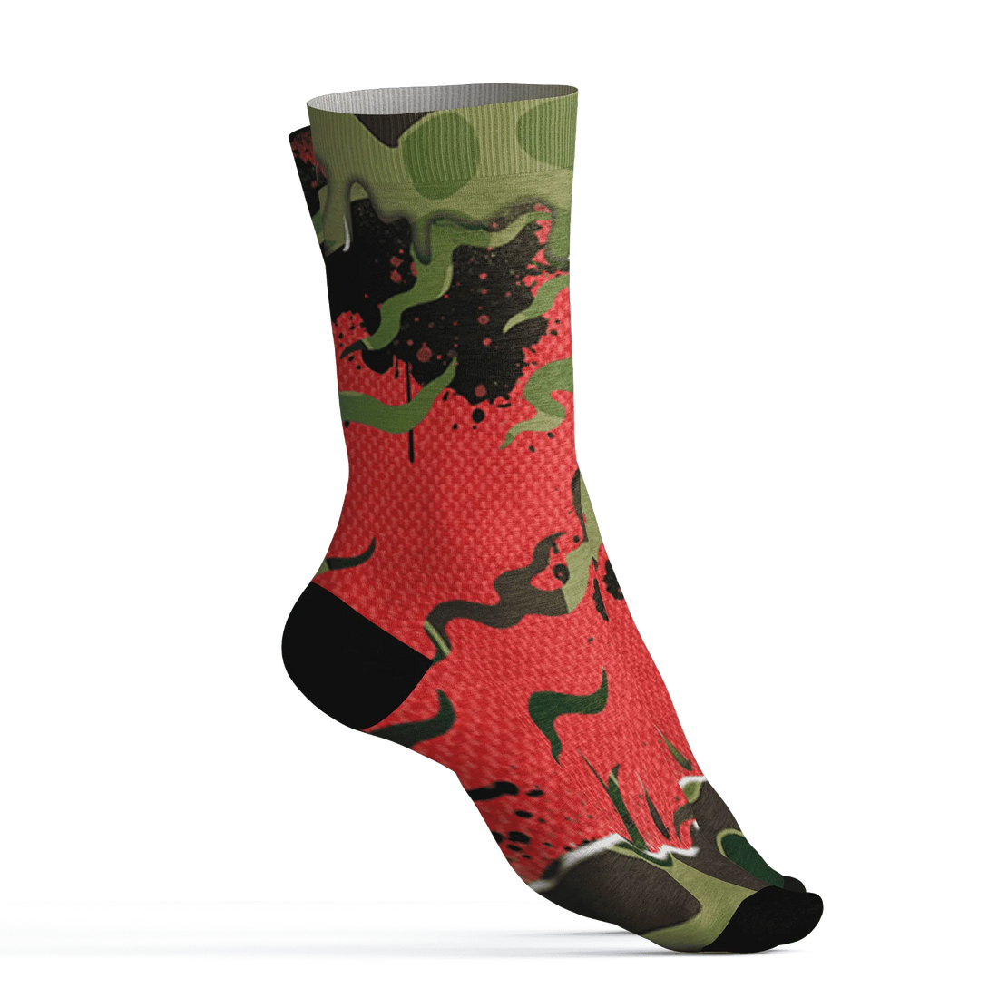 AM-90-Dark-Sage-Solar-Red-NastyJamz-Socks-Match-Rare-Breed-3D-Drippin