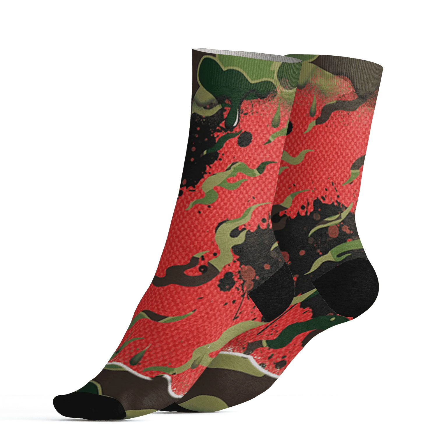 AM-90-Dark-Sage-Solar-Red-NastyJamz-Socks-Match-Rare-Breed-3D-Drippin