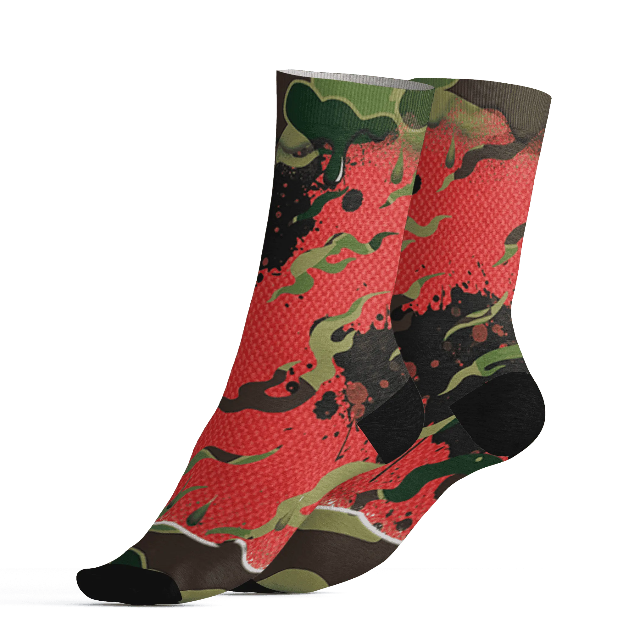 AM-90-Dark-Sage-Solar-Red-NastyJamz-Socks-Match-Rare-Breed-3D-Drippin