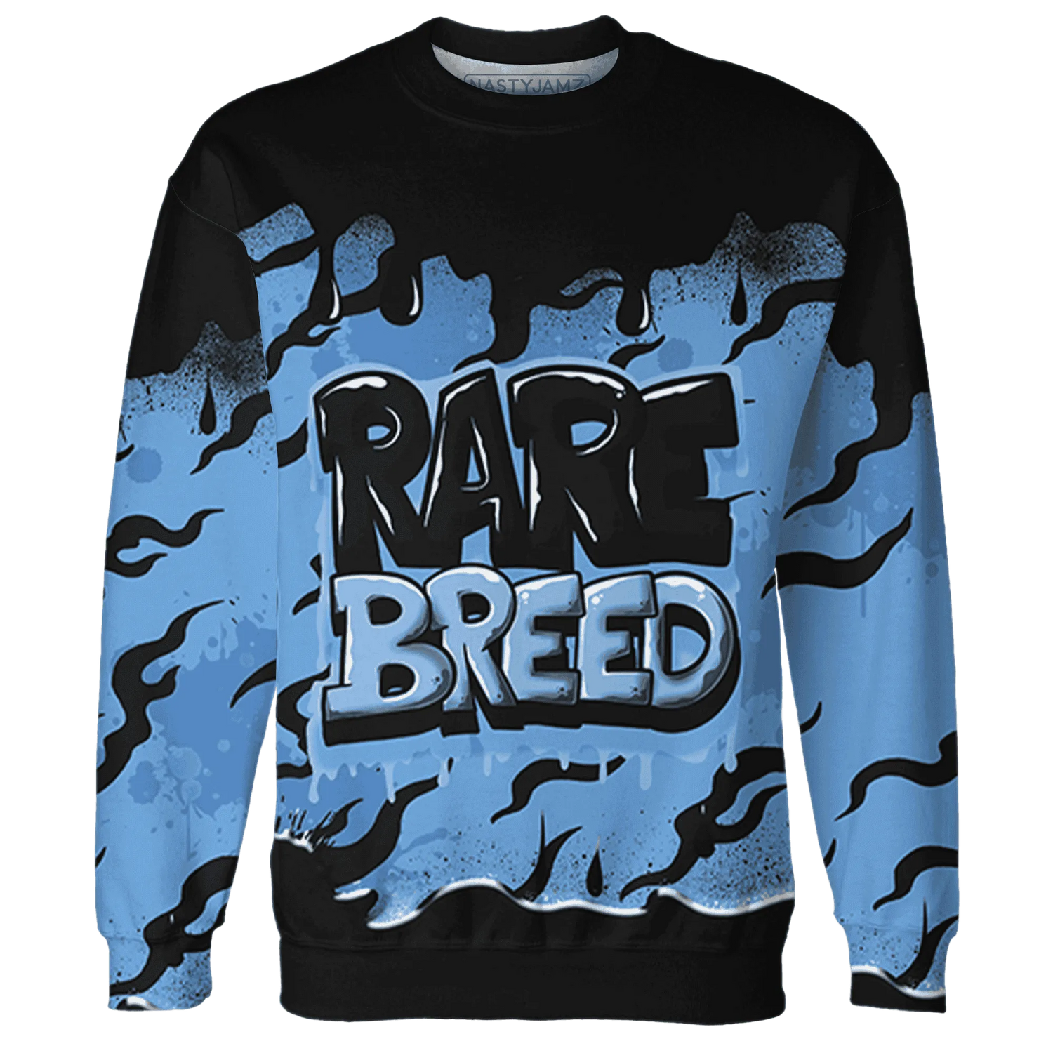 AM-Plus-Black-Univercitii-Blue-Sweatshirt-Match-Rare-Breed-3D-Drippin