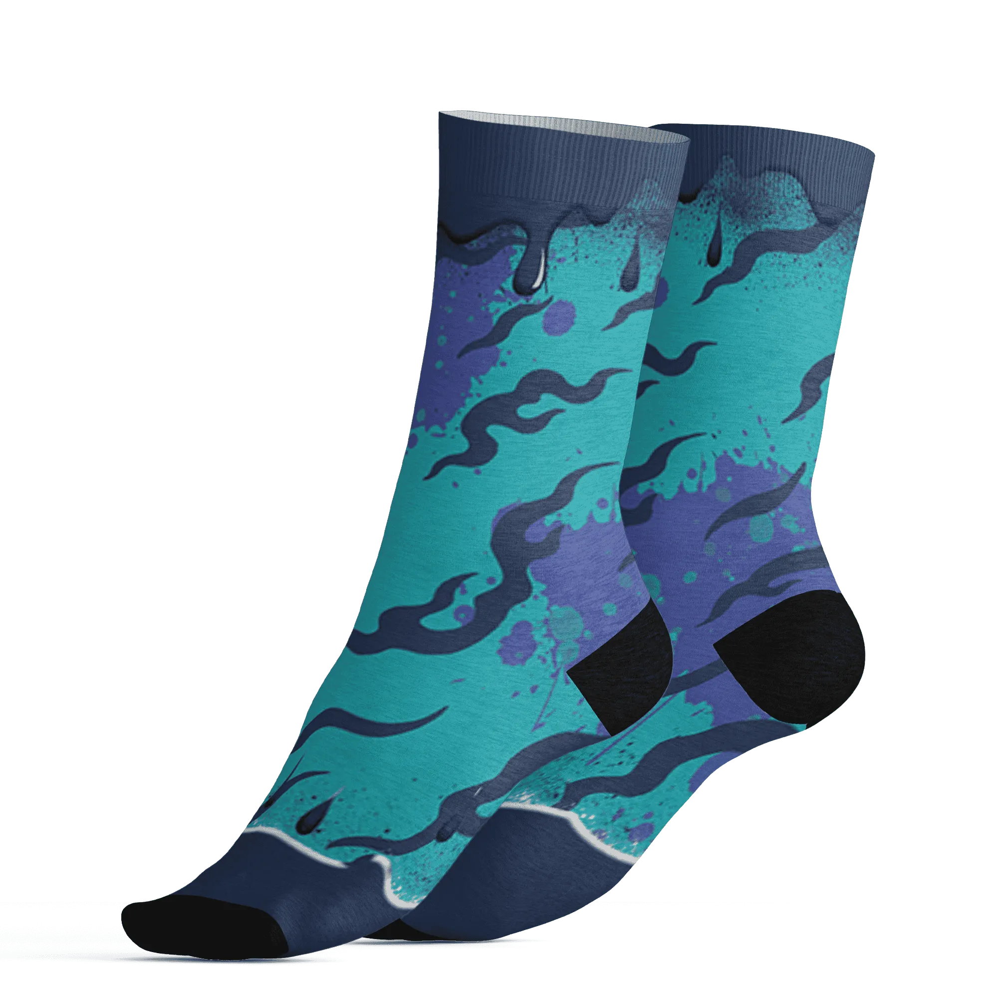 AM-Plus-Drift-Midnight-Navy-Total-Orange-Dusty-Cactus-Socks-Match-Rare-Breed-3D-Drippin