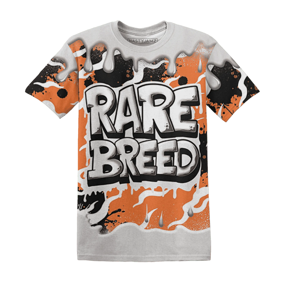 AM-TW-White-Orange-T-Shirt-Match-Rare-Breed-3D-Drippin