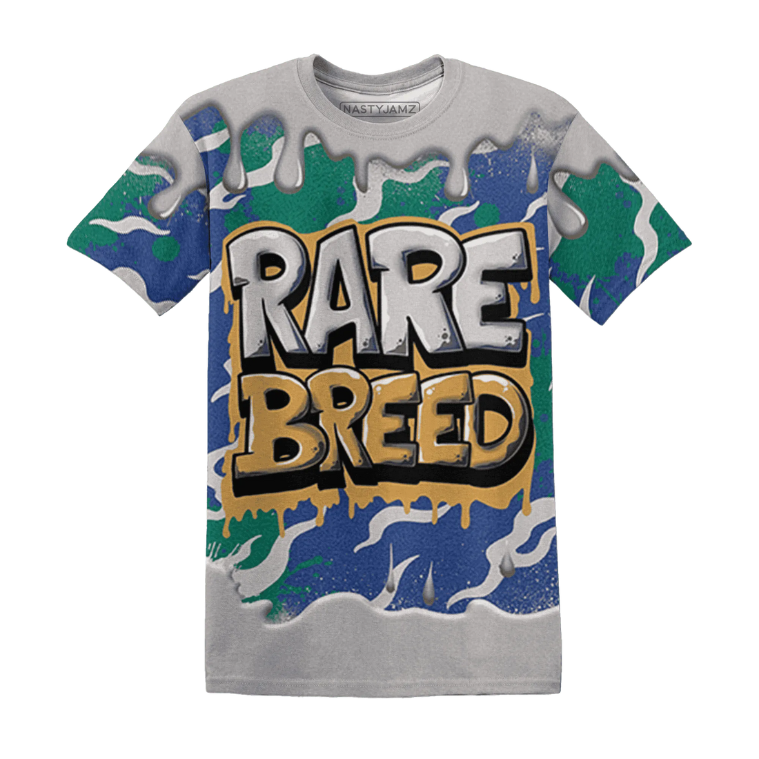 Dunk-Hyper-Royal-Malachite-NastyJamz-T-Shirt-Match-Rare-Breed-3D-Drippin