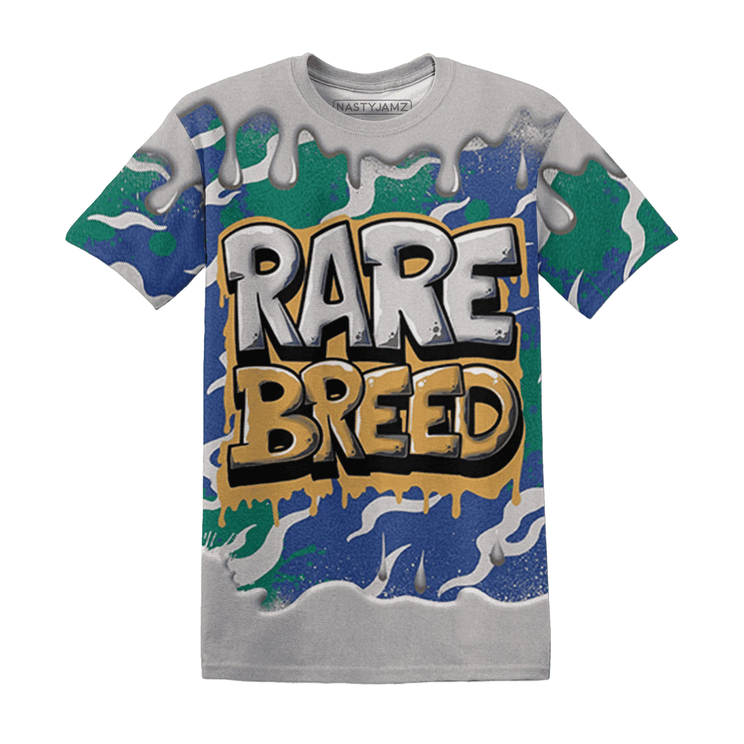 Dunk-Hyper-Royal-Malachite-NastyJamz-T-Shirt-Match-Rare-Breed-3D-Drippin