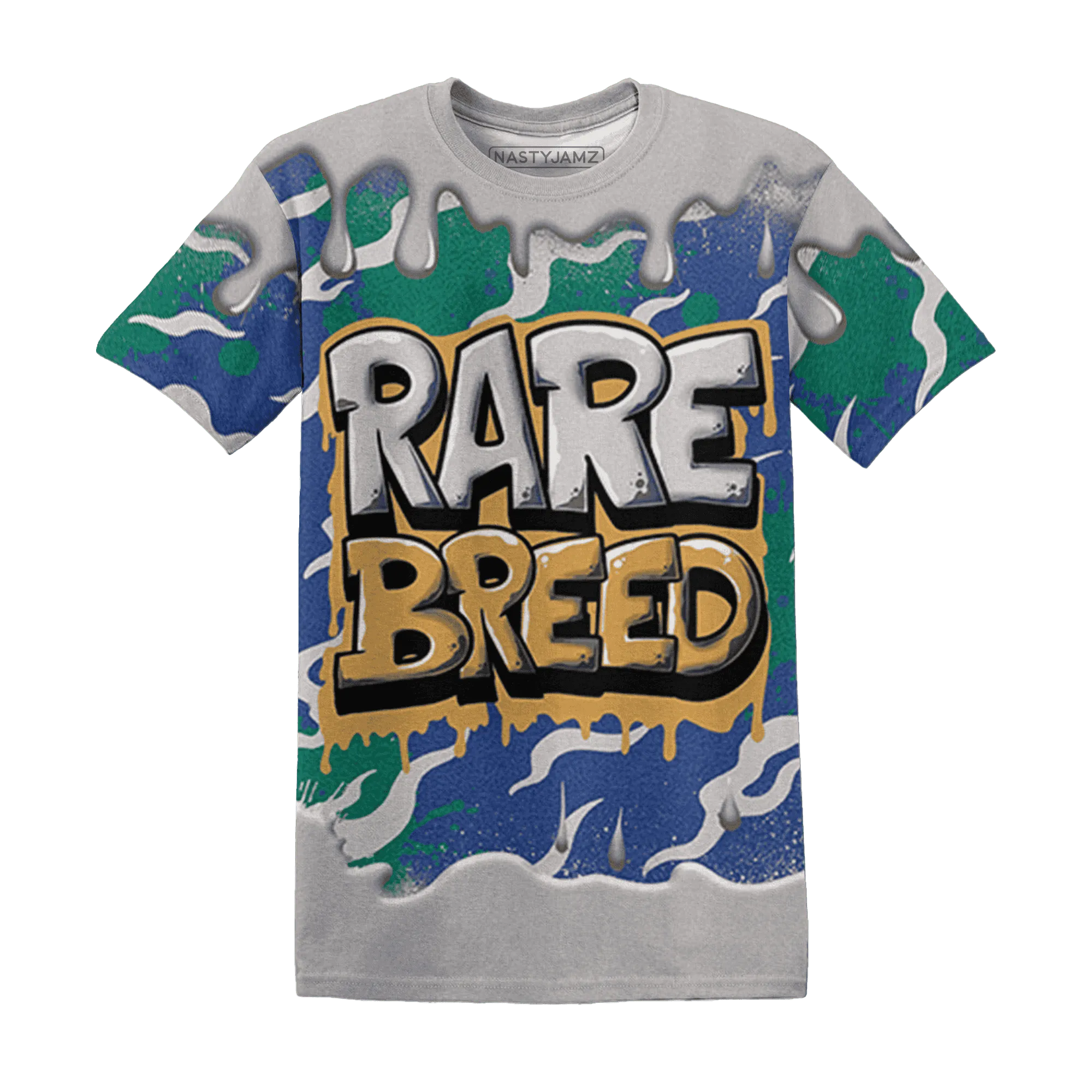 Dunk-Hyper-Royal-Malachite-NastyJamz-T-Shirt-Match-Rare-Breed-3D-Drippin