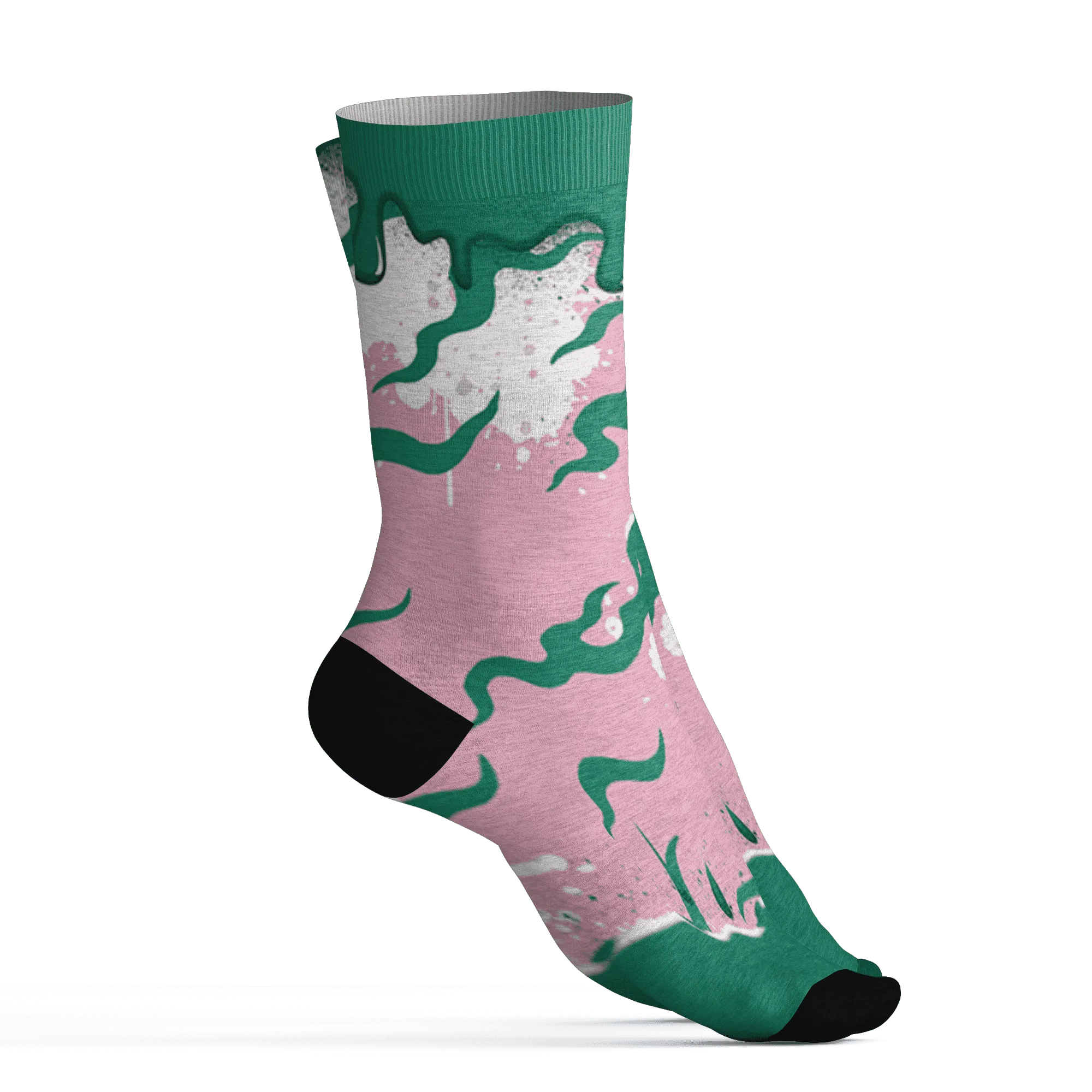 Dunk-Pink-Malachite-Medium-Soft-Low-Sail-Socks-Match-Rare-Breed-3D-Drippin