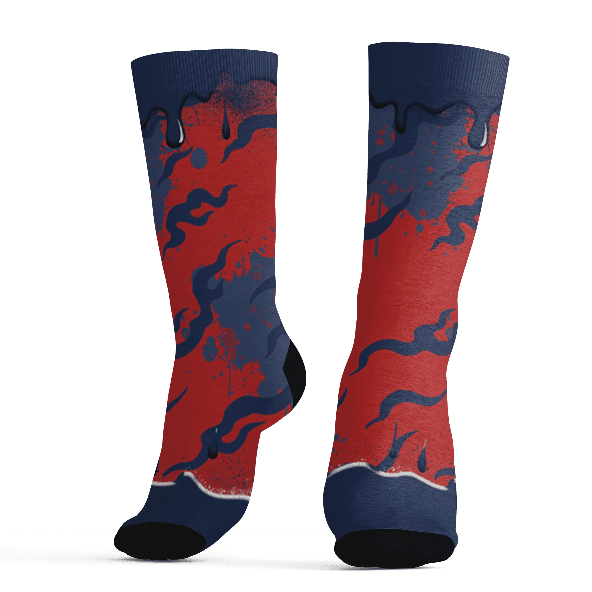 VaporMax-Air-Plus-Midnight-Navy-Gold-Black-Socks-Match-Rare-Breed-3D-Drippin
