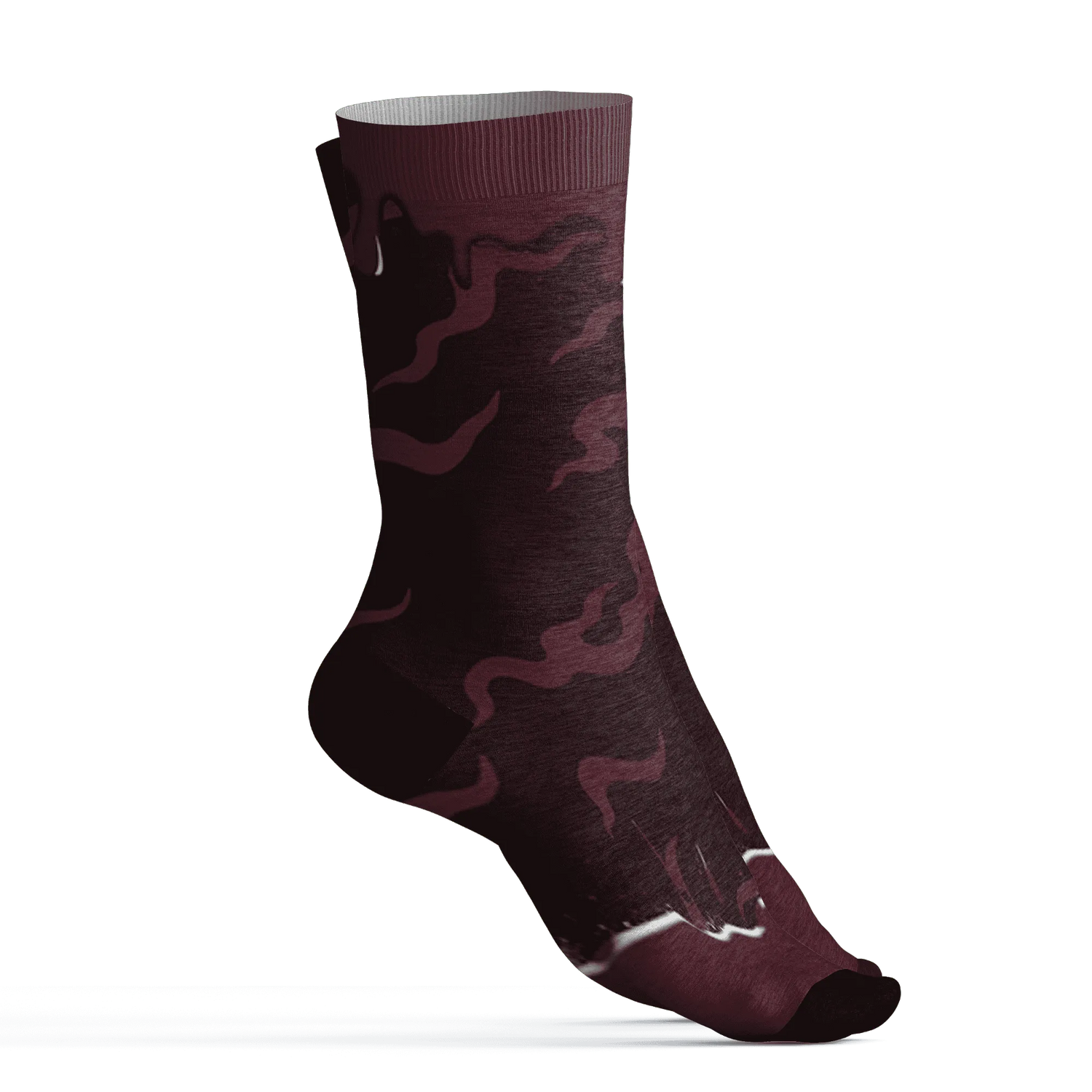 VaporMax-Night-Maron-Burgundy-Socks-Match-Rare-Breed-3D-Drippin