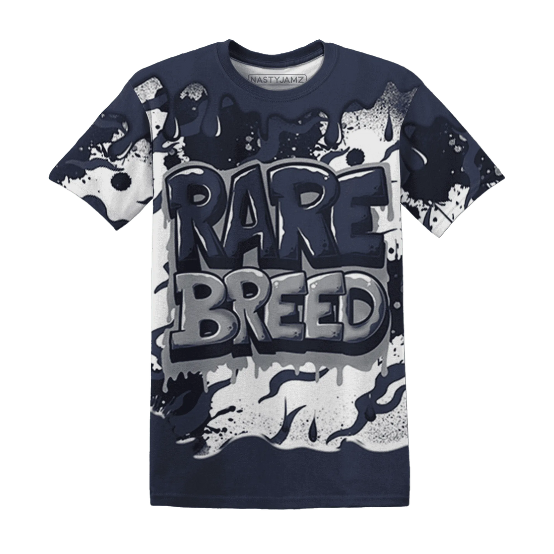 VaporMax-Plus-Midnight-Navy-White-Metallic-Silver-NastyJamz-T-Shirt-Match-Rare-Breed-3D-Drippin