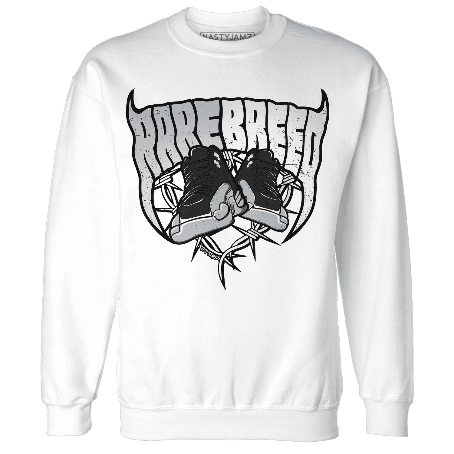 NastyJamz-Wolf-Grey-12s-Sweatshirt-Match-Rare-Breed-Sneaker
