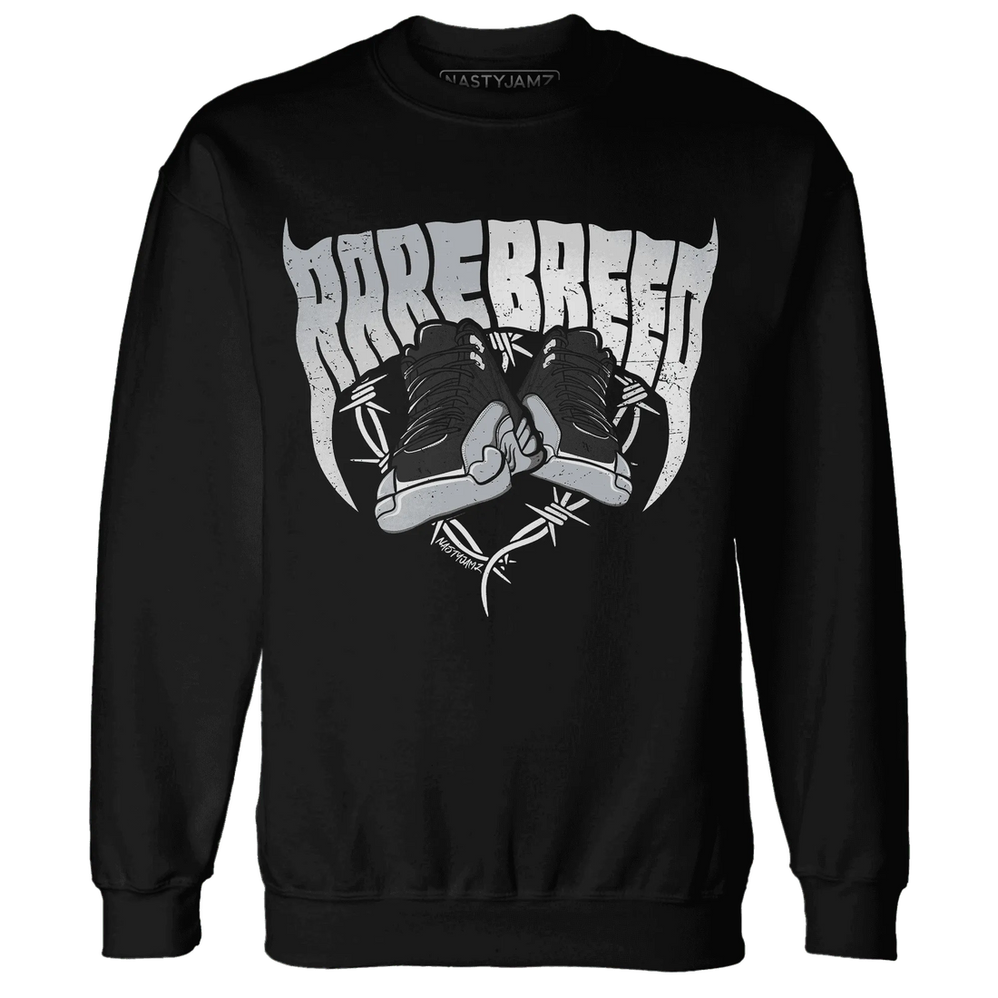 NastyJamz-Wolf-Grey-12s-Sweatshirt-Match-Rare-Breed-Sneaker